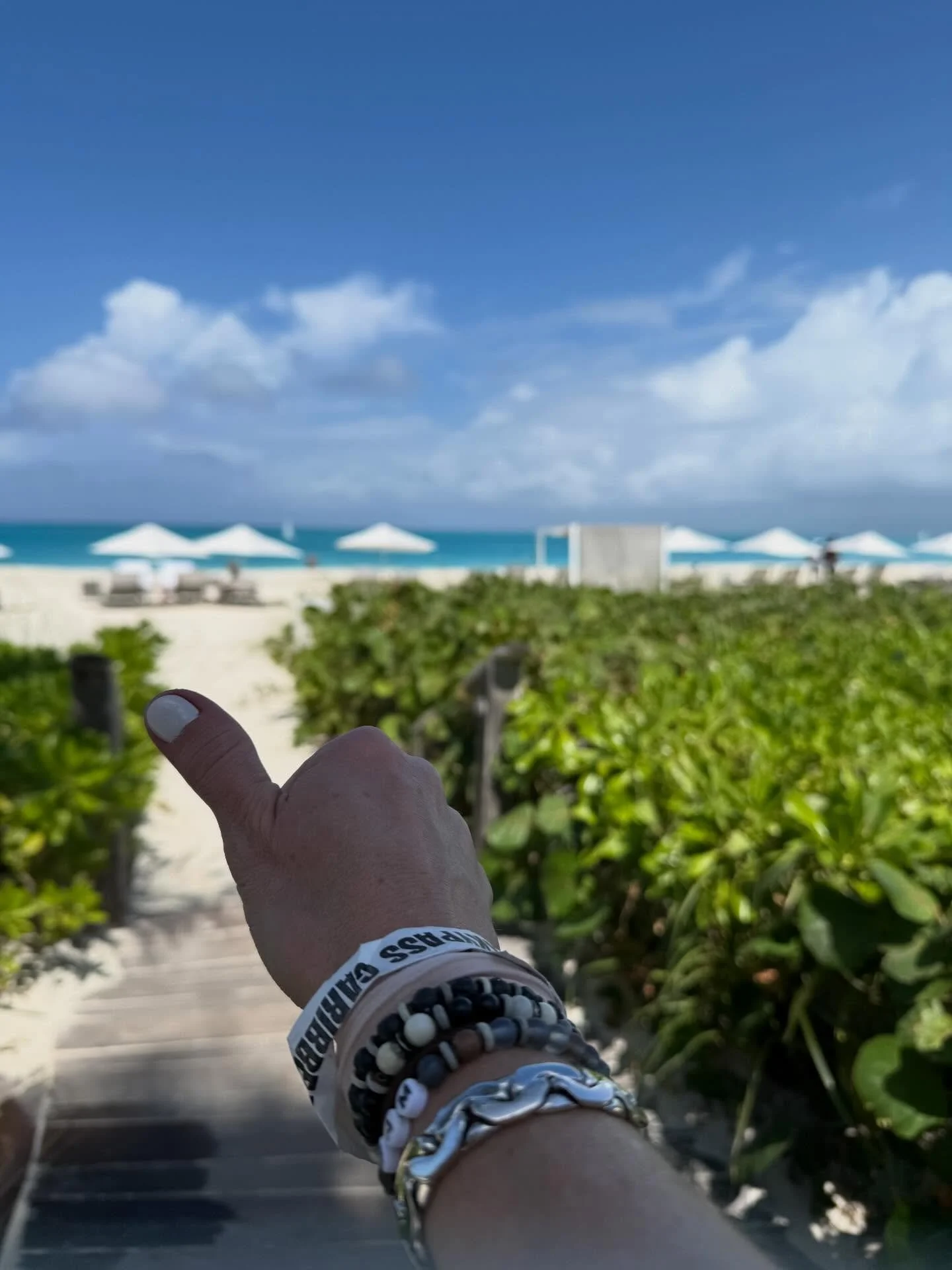 And in a somewhat related story, a different set of Zo Much More bracelets landed in Turks &amp; Caicos this morning and wasted no time getting to the beach! Gorgeous shot!!