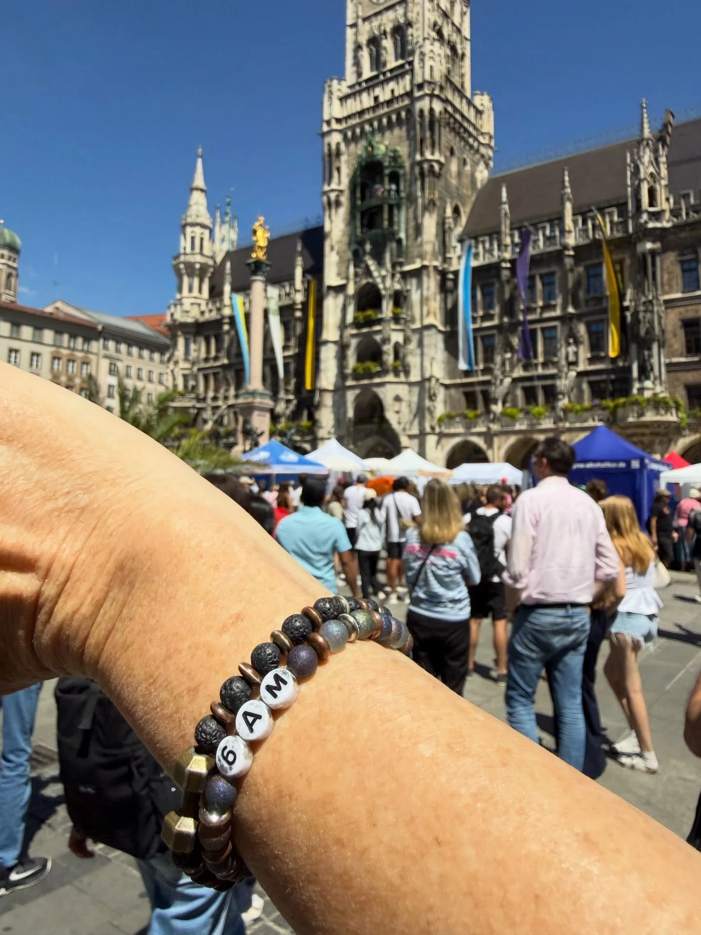 Excited to be able to add another architectural marvel to Zo Much More&rsquo;s reach! These bracelets checked in at the Glockenspiel in Munich&rsquo;s Marienplatz! (And who doesn&rsquo;t love the word glockenspiel!!)