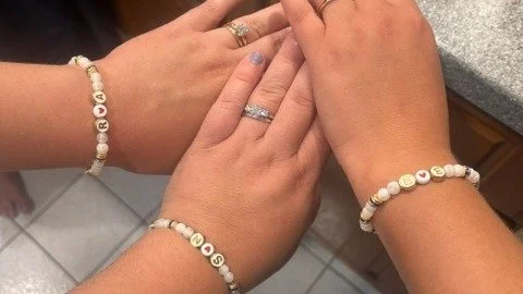 When 3 sisters each get married within a span of 10 months, a Zo Much More wedding product blitz is in order. Zoe loved getting to make these initial &amp; wedding date bracelets, fidget pens and picture holders for this family. Wishing all three cou