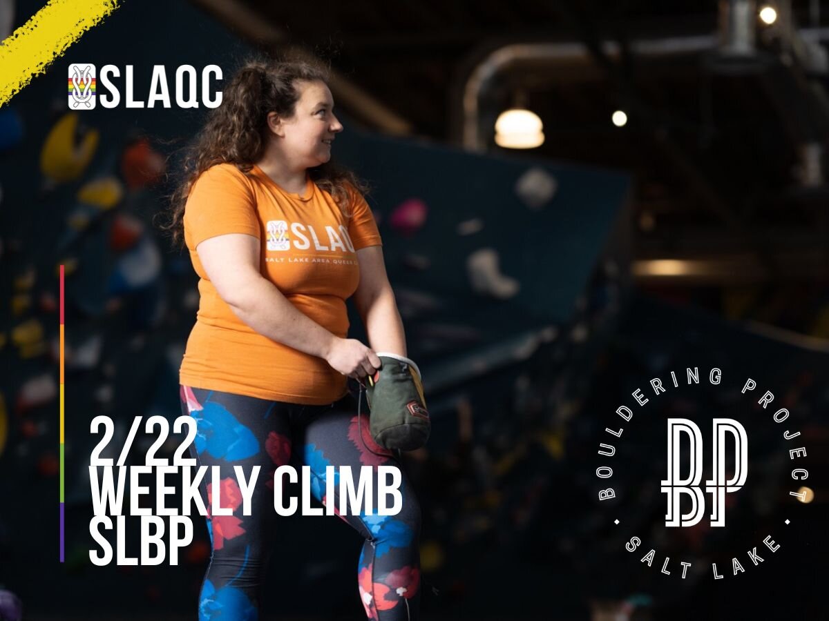 SLAQC WEDNESDAY MEETUP @ SLBP!

It's the last week of the month(😮) which means we are back at SLBP! Join us Wednesday evening for a casual climb night within the cozy confines of the evo campus 😎

Date: Wednesday, February 22nd
Time: 6-9pm
Location