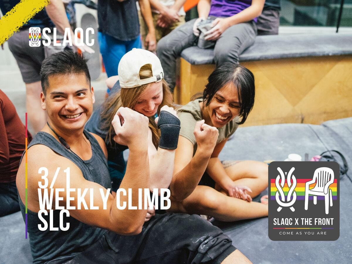 WEDNESDAY CLIMB NIGHT &amp; SOCIAL @ SLC

Hello SLAQCers new and returning! A new month means MORE MEETUPS! We can&rsquo;t wait to see your smiling faces over burritos and chips and guac and pretzels 🥨🥑🍻 

✨We just launched our first ever NEWSLETT