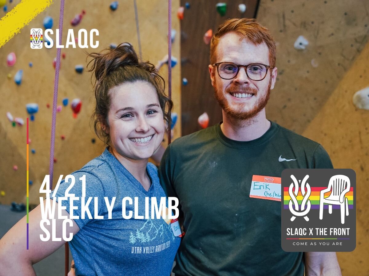 FRIDAY CLIMB NIGHT &amp; SOCIAL @ SLC

April showers may be in full swing, but so are we! Our next meetup is this FRIDAY at the Front SLC - per usual, you provide the smiles and we'll share the chips and guac and pretzels 🥨🥑🍻

✨PLEASE HELP US PREP