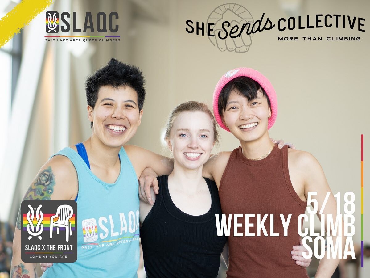 THURSDAY CLIMB NIGHT W SHESENDS @ SOMA!

Hello SLAQCers! It's an extra cool, extra SoMa meetup this month, as @slaqueerclimbers and @shesendscollective have teamed for a super fun climb night &amp; social hour! 

We&rsquo;ll be meeting inside at @the