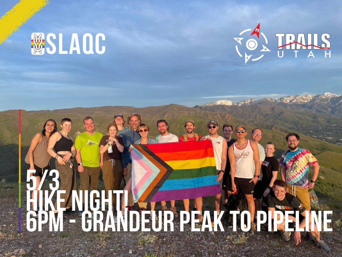 SLAQC HIKE NIGHT WITH @@trailsutah !!

SLAQC is excited to be teaming up with @trailsutah to bring a special hike night to our community! We'll be tackling a BRAND NEW trail they've worked on; join us for an evening stroll along the connector of the 