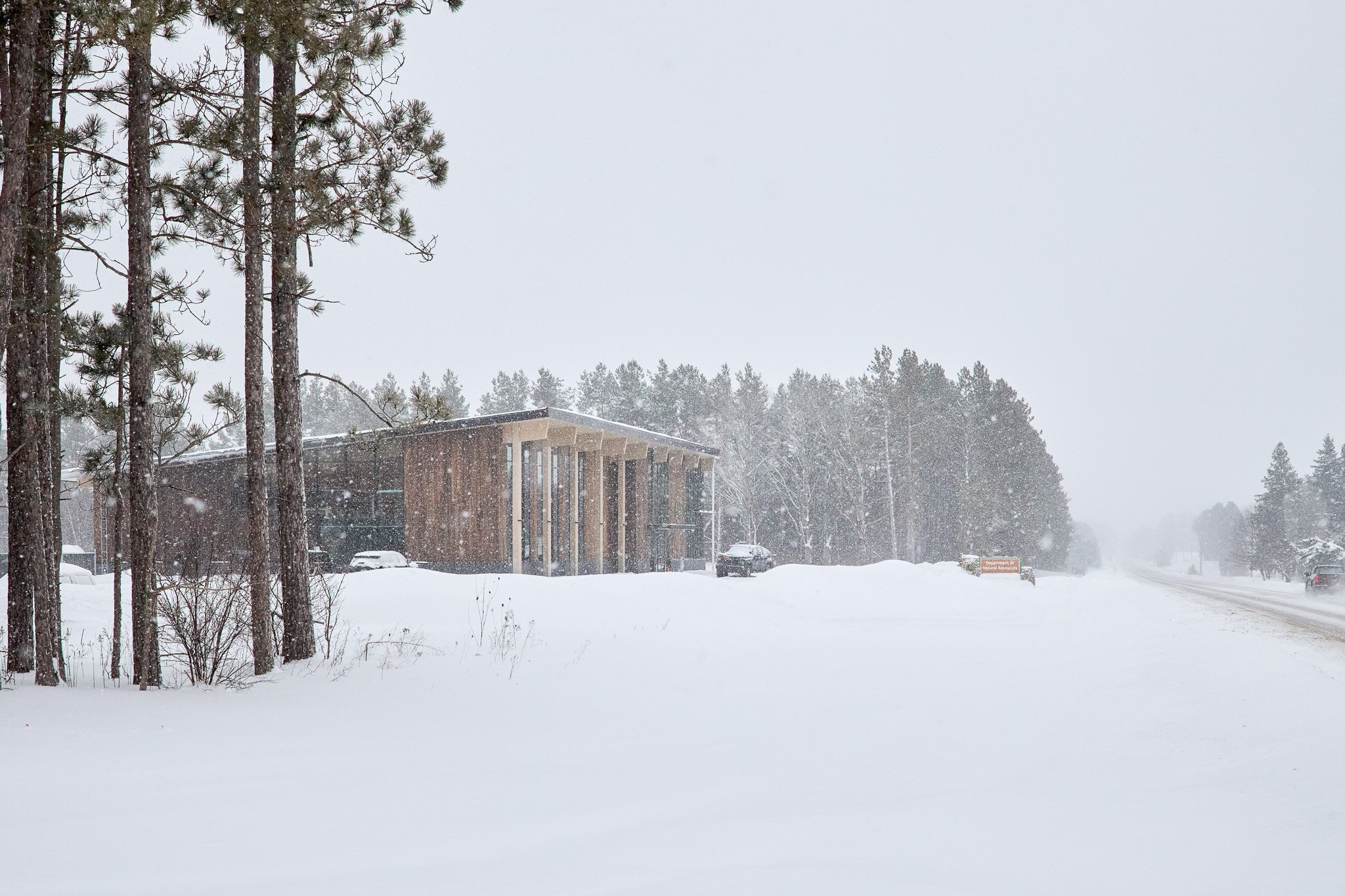Michigan DNR building in Newberry, Michigan, designed by Lord Aeck Sargent