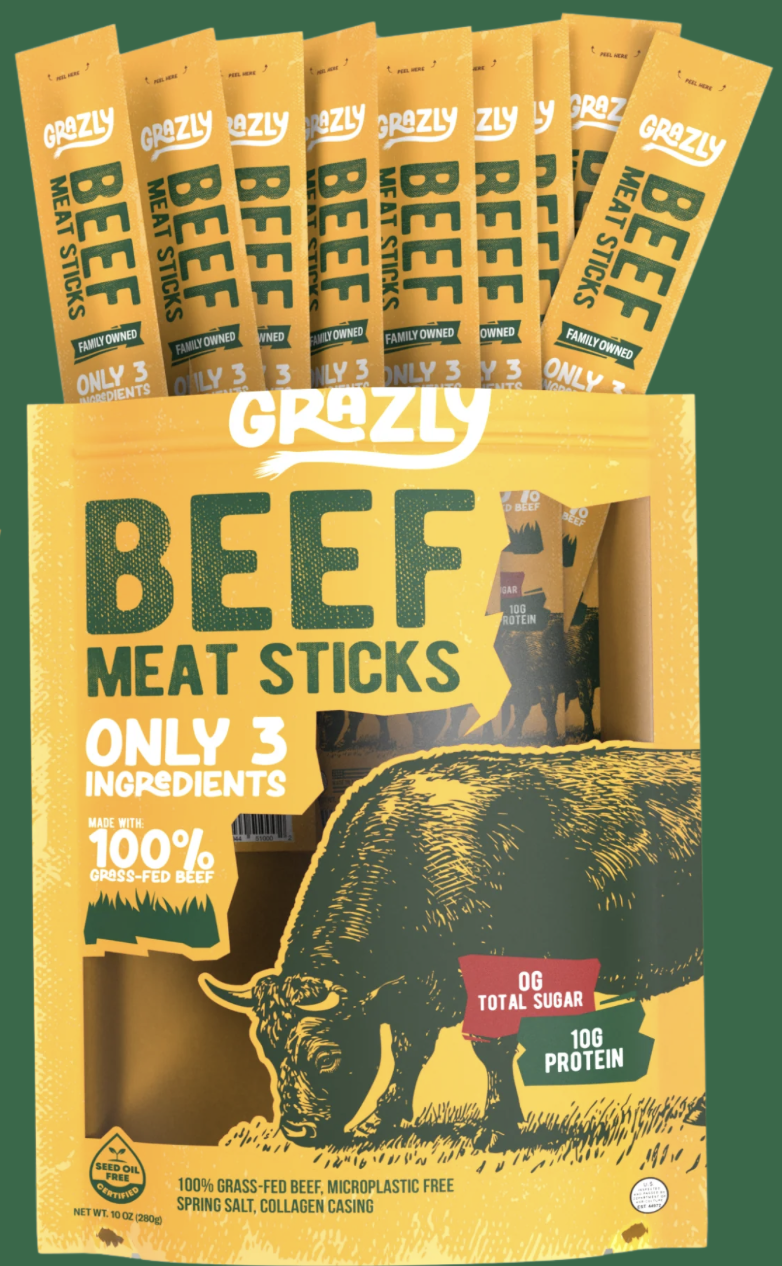Plain beef meat sticks &amp; brisket slabs - 100% grass-fed &amp; finished