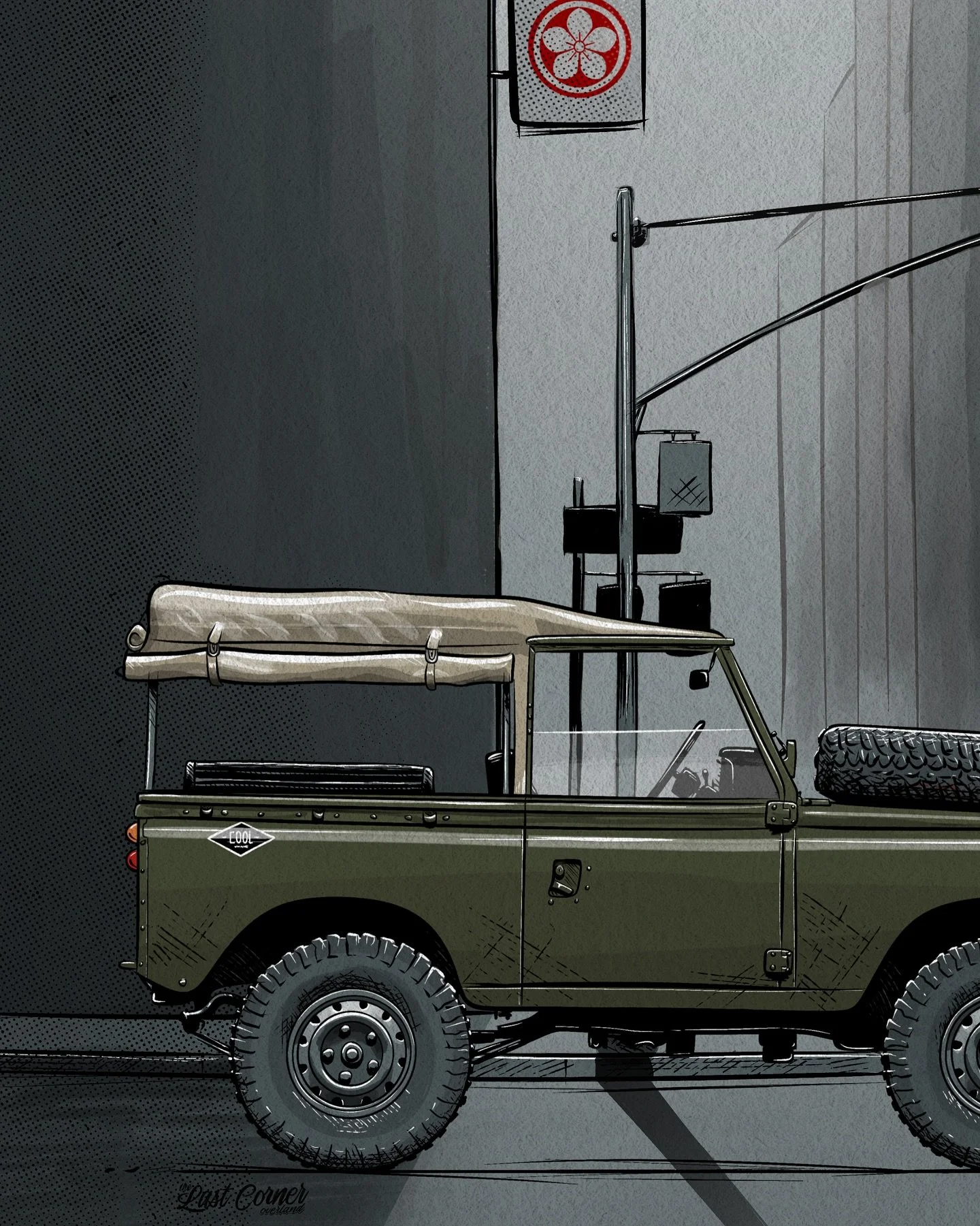 #series3 #land88 #def #land #landrover #defender #illustration #japan #japanese #handdrawnart #handmade #digitalart #overland