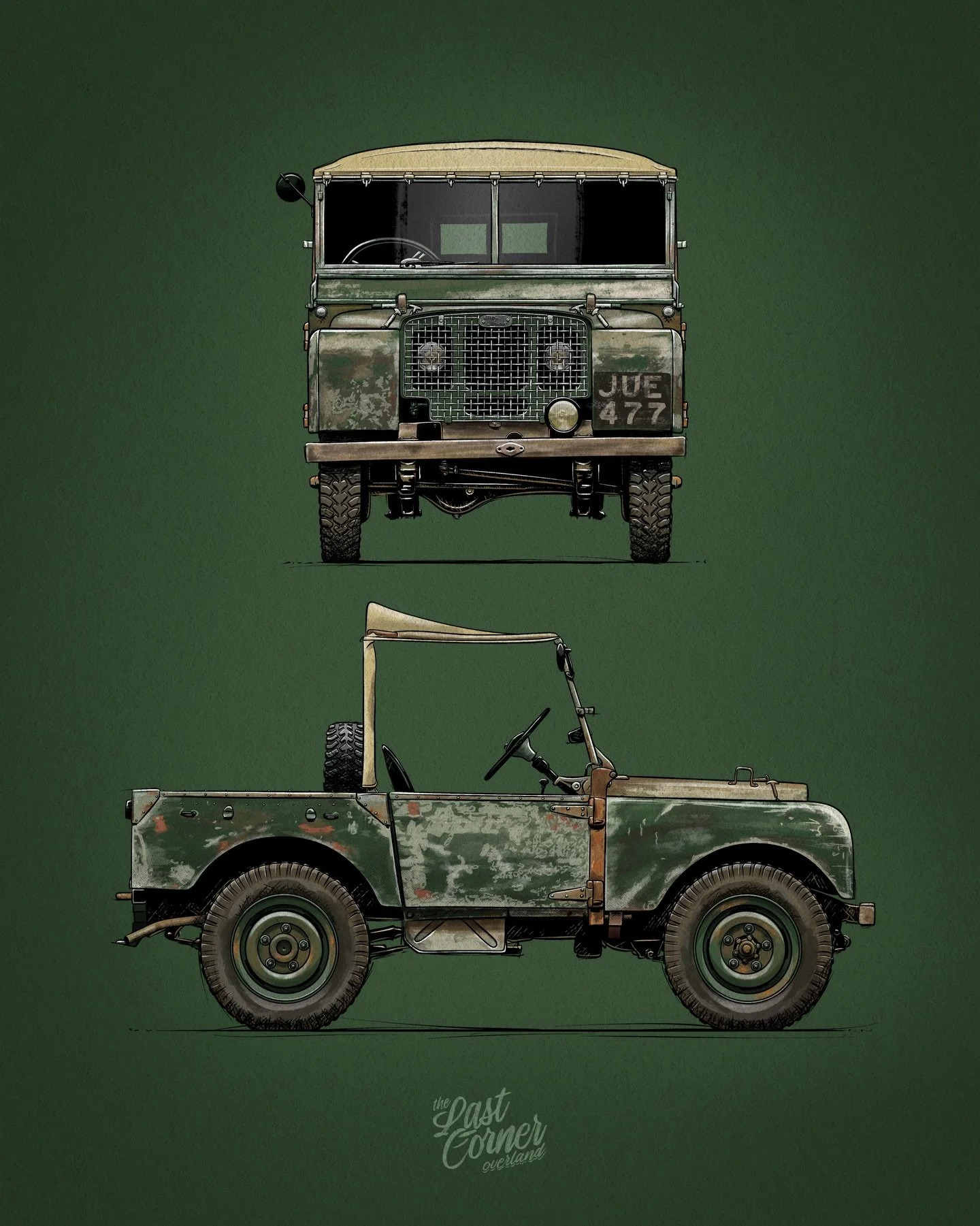 Hand-drawn JUEY ✍🏼 Commissions -&gt; DM me!
-
Chassis 860001 was completed on 19 July 1948 and was the first official production Land Rover. Original plans to gift the vehicle to His Majesty King George VI were shelved and the 80&rdquo; then spent t