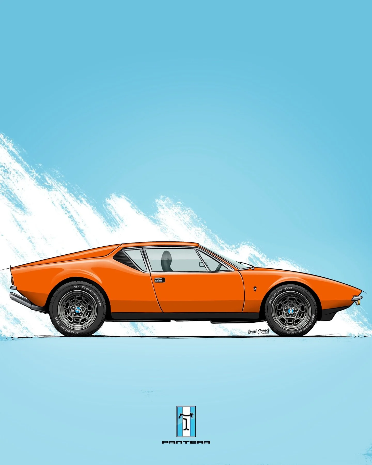 De Tomaso Pantera 1972 commissioned by @melchior.monot 
Want an illustration of your ride? DM me now 😉
#detomasopantera #detomaso #pantera