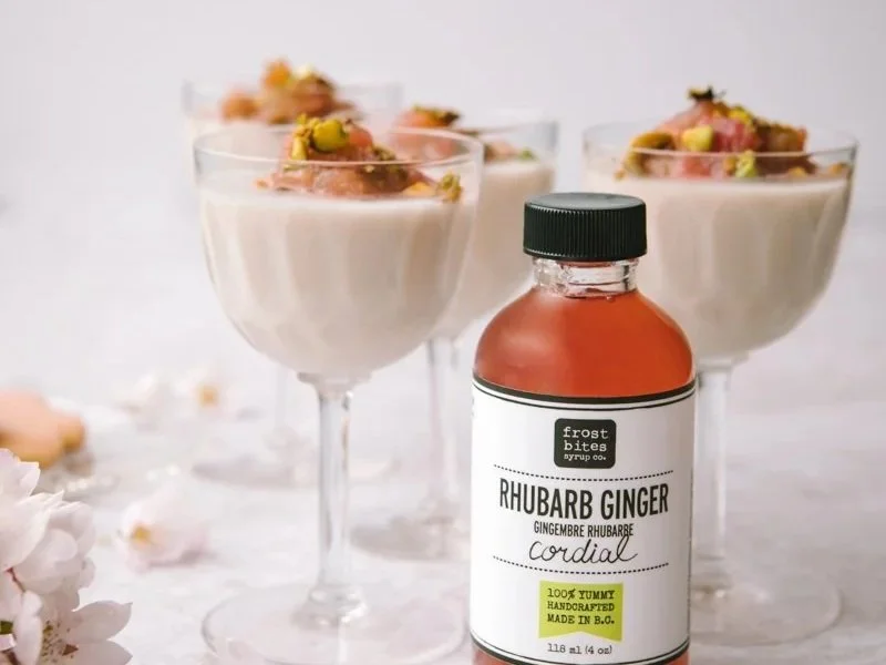 Rhubarb Ginger Possets