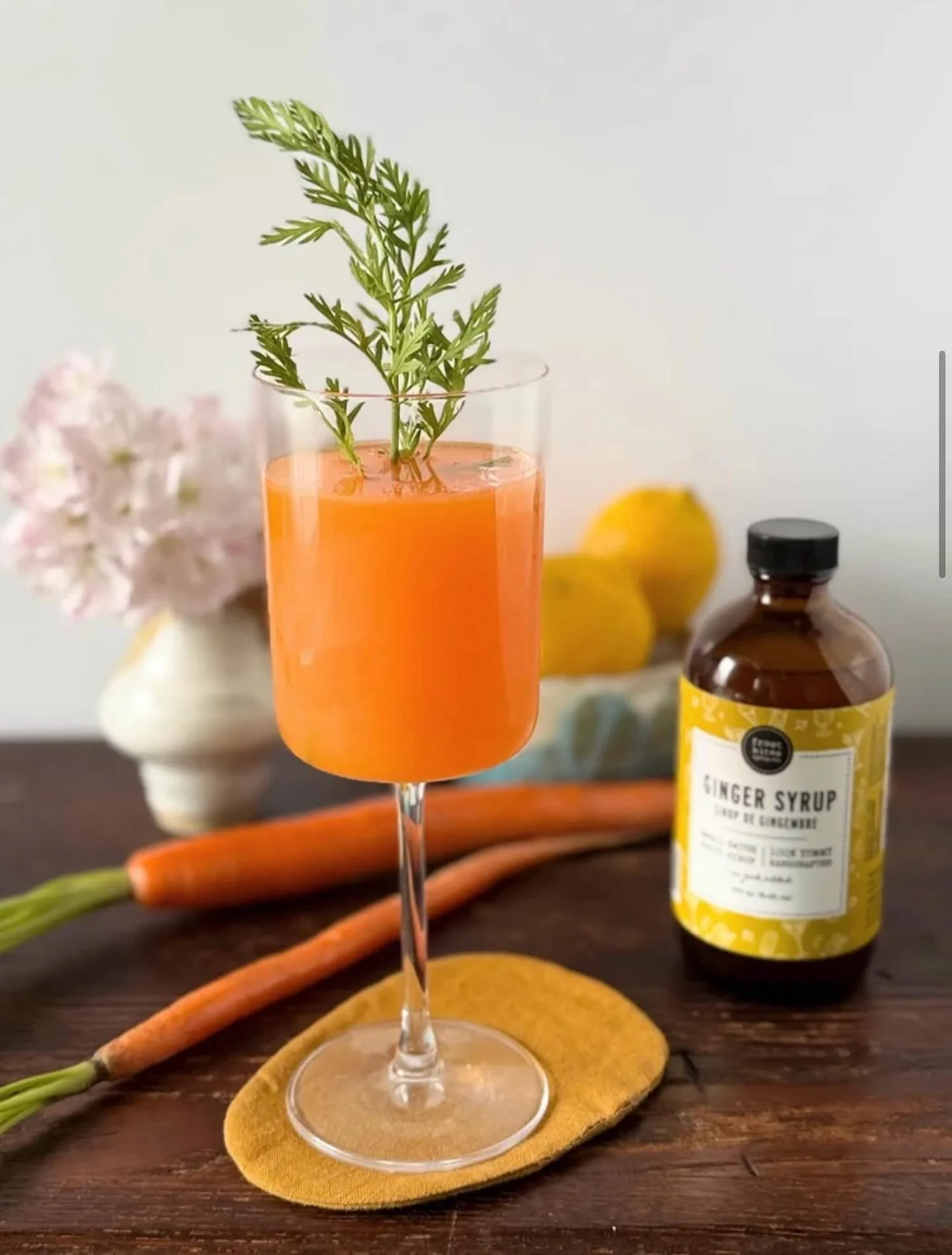 Every Bunny&rsquo;s gonna love this one. 
I was recently in the Virgin Islands with friends (we were celebrating our 60th birthdays) and a bar was serving  a cocktail that was vodka, carrot juice, ginger syrup and lime juice.  Every single one of us 