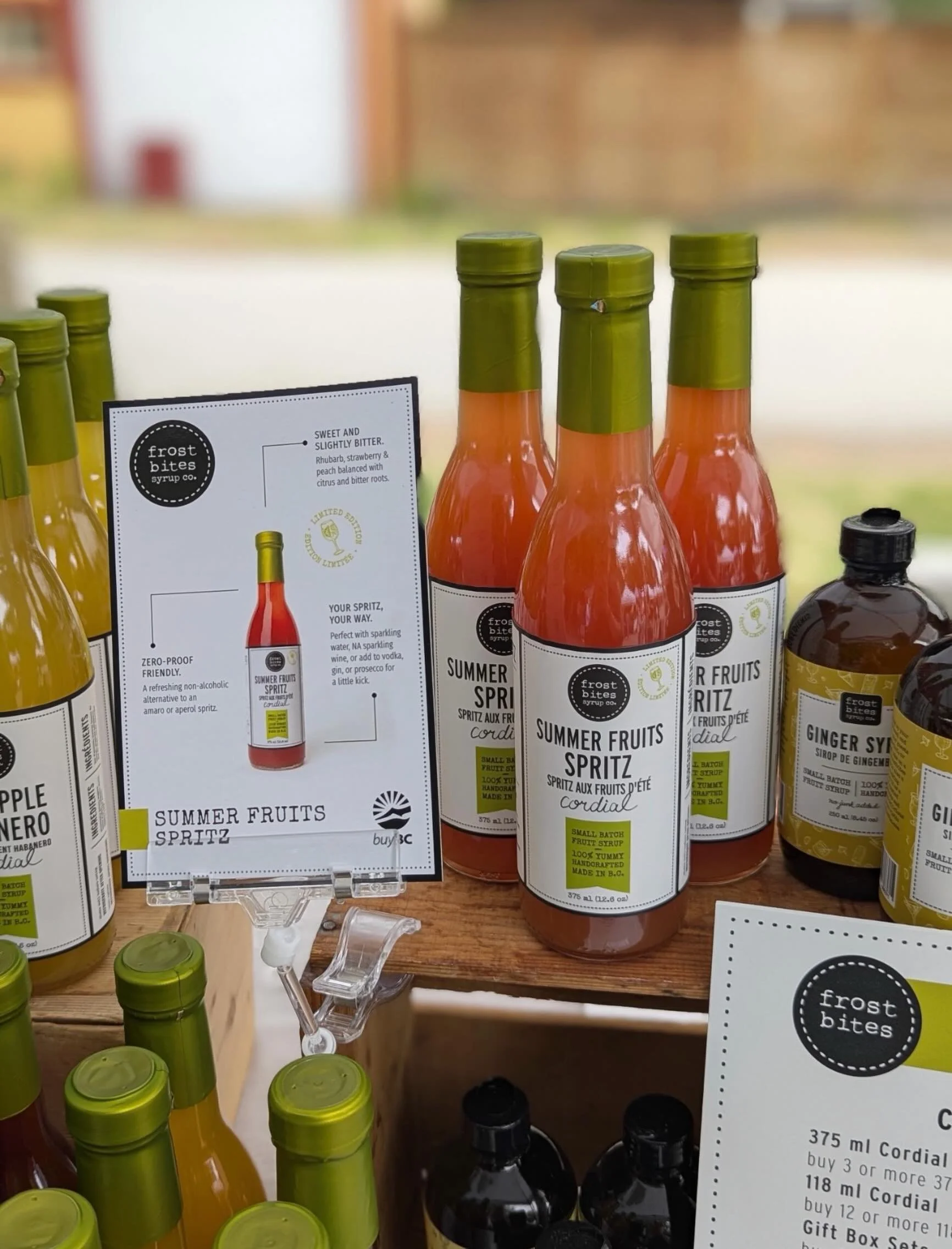 It&rsquo;s officially here! Our brand new summer fruit spritz is on the table. You can grab a bottle today at Trout Lake @vanmarkets 9-2 or @squamishfarmersmarket 9-2