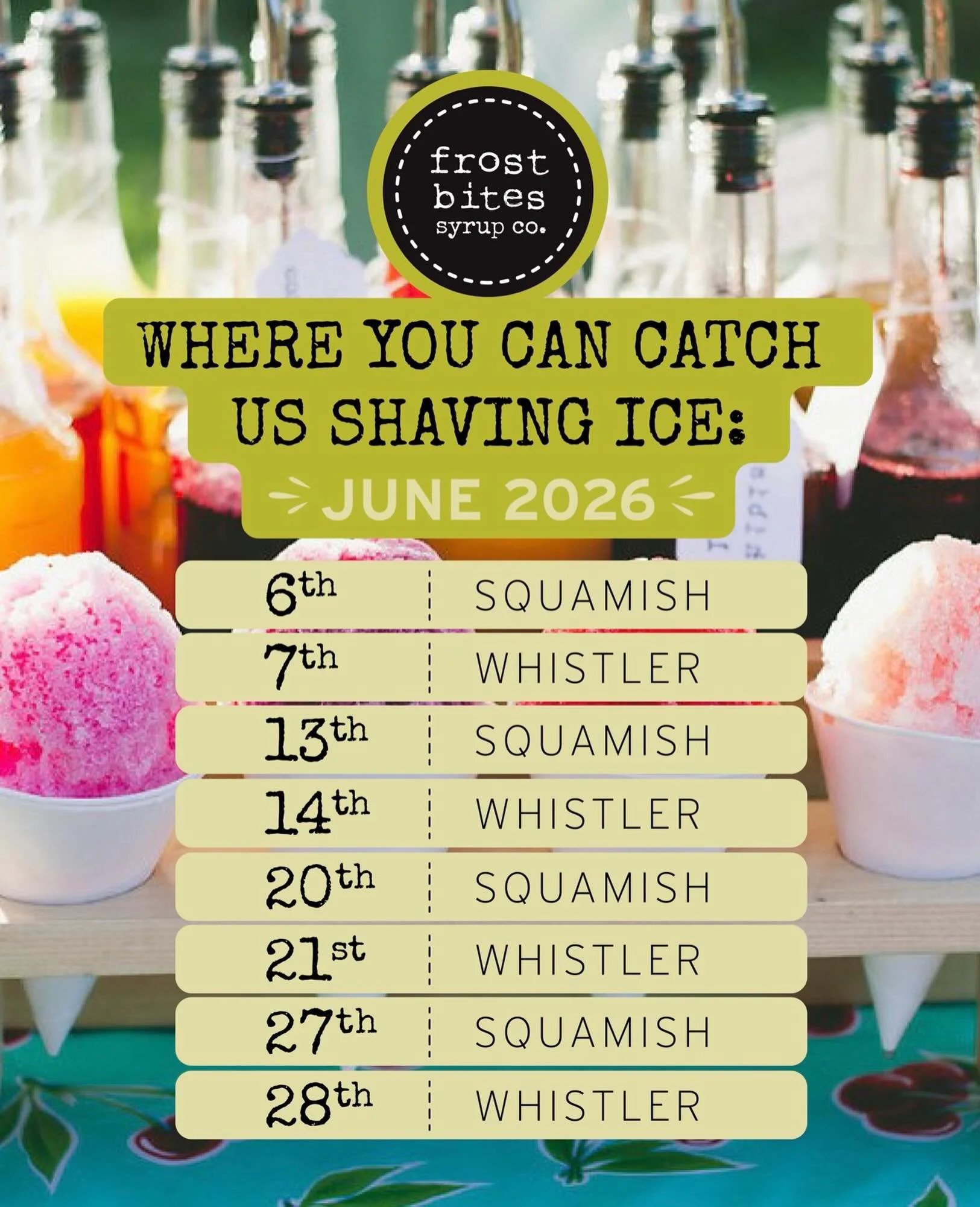 How is it June?! I&rsquo;m loving the summer vibes that are swirling about now and we&rsquo;ve been feeling the love at that shave ice stand! We&rsquo;ve got a big June ahead of us and look forward to seeing you at the market!