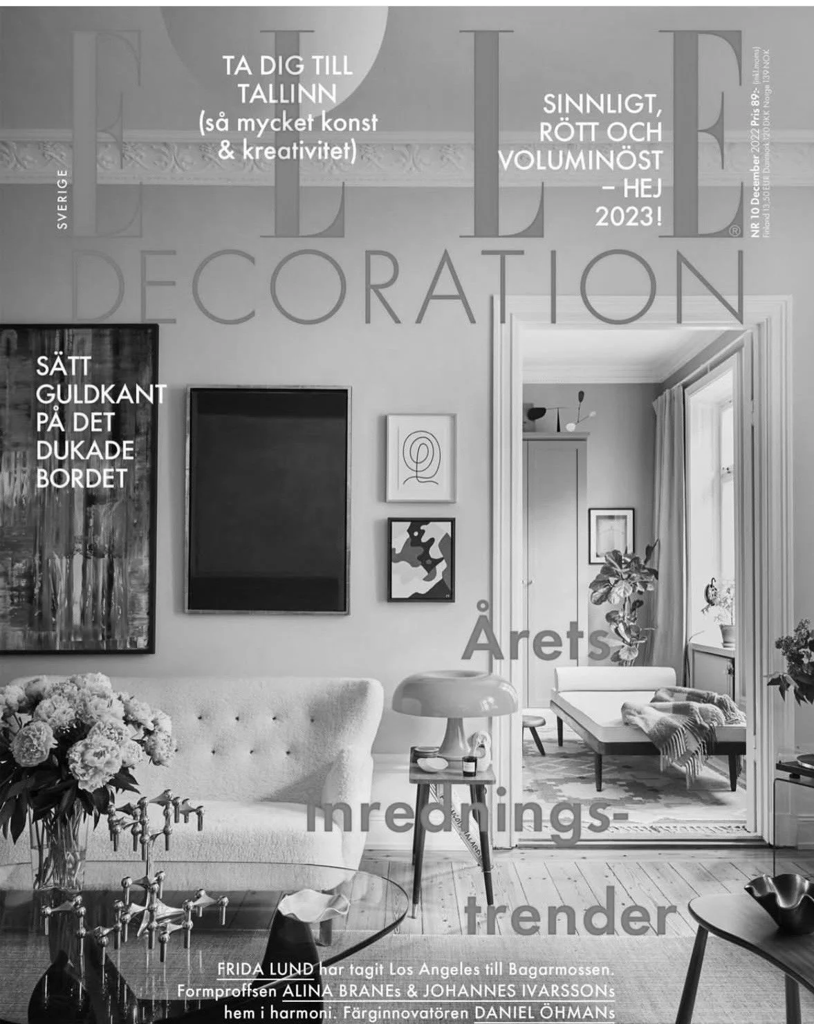 ELLE Decoration cover Alina Brane. Line by Josephine Aune