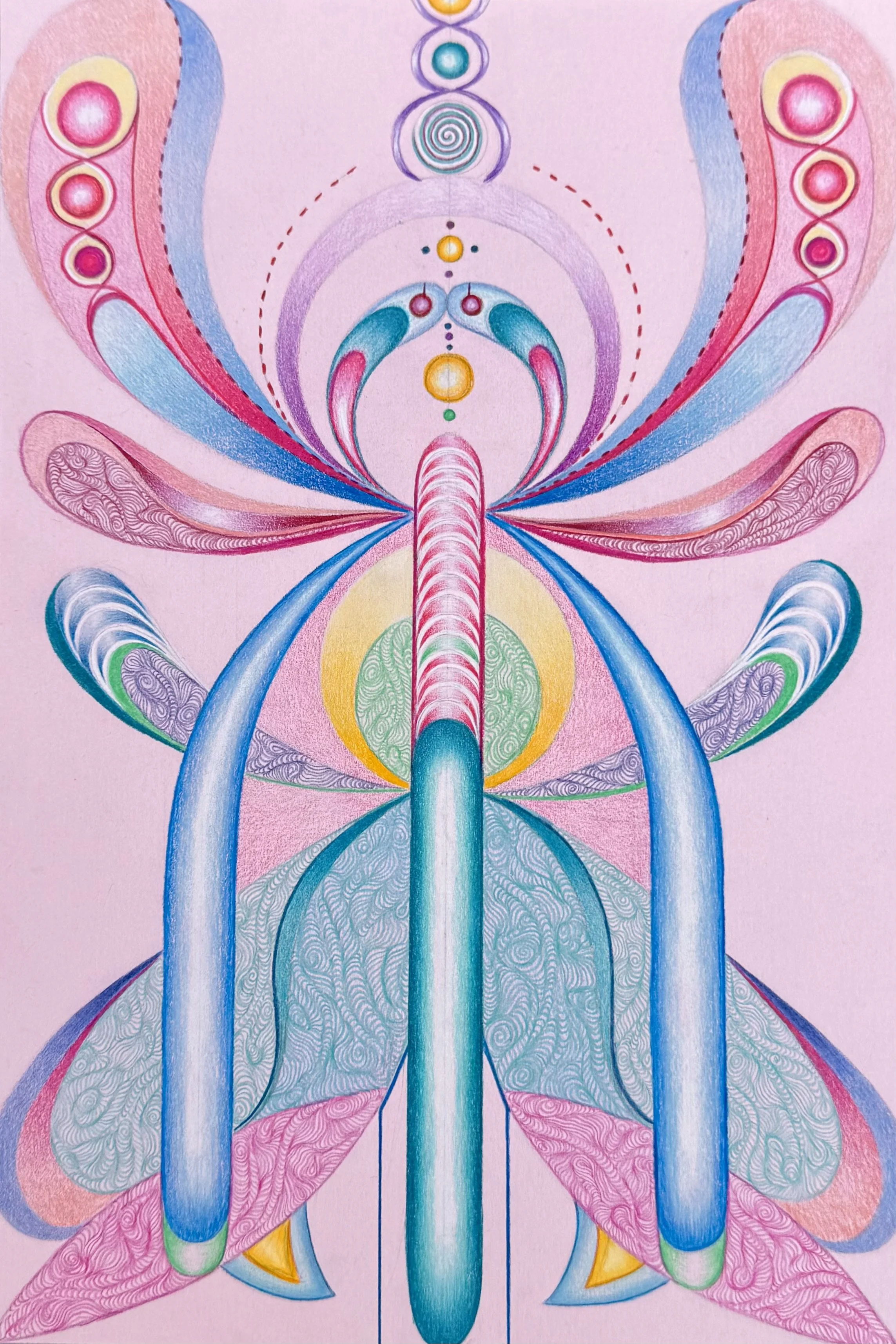 Flutter, Coloured pencil drawing 046