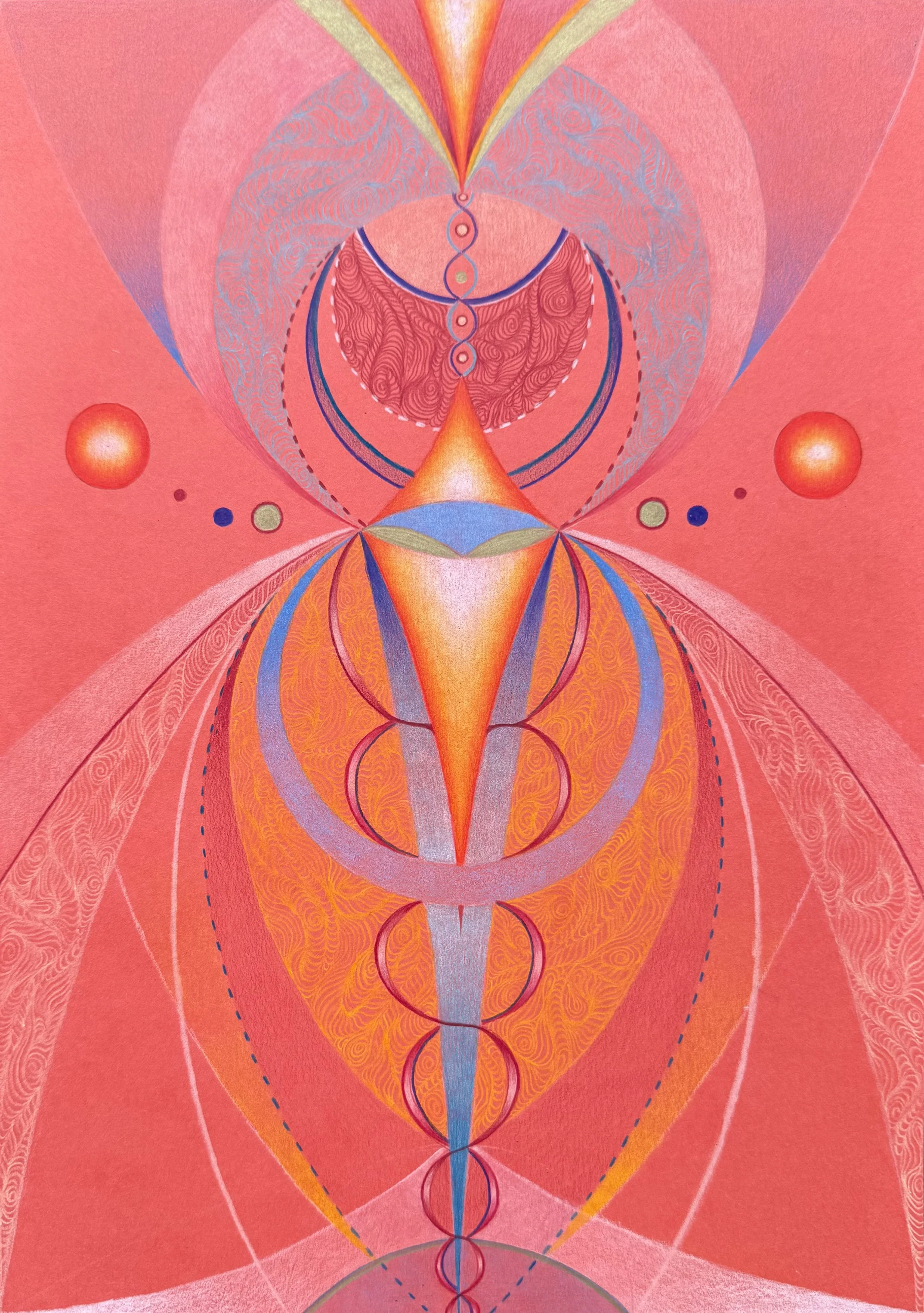 Entwined, Coloured pencil drawing 048