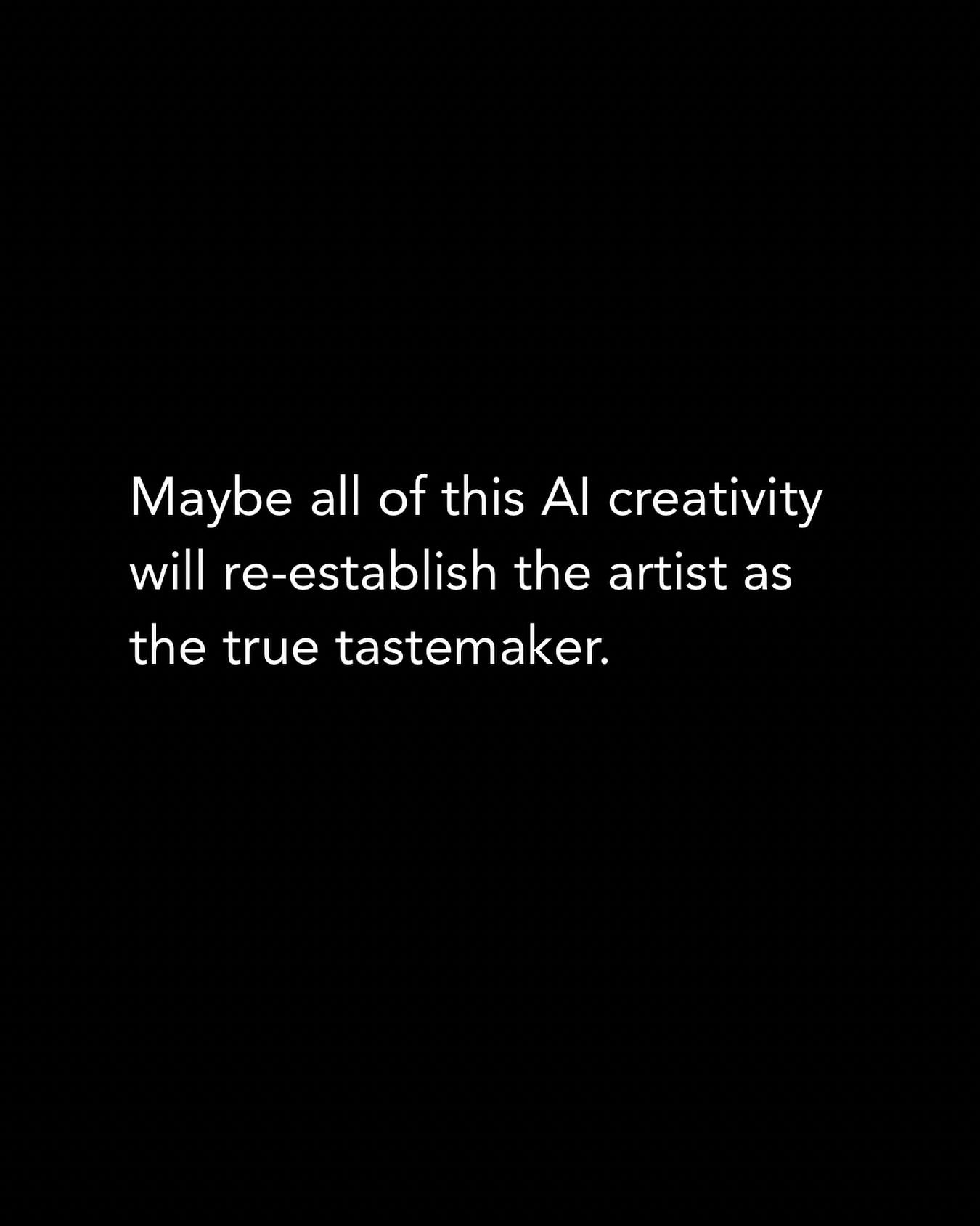 With all of the content creation happening with AI models; is it possible that true artists will rise above the middle ground to create truly unique and amazing things again? #worthwhile #media #thoughts