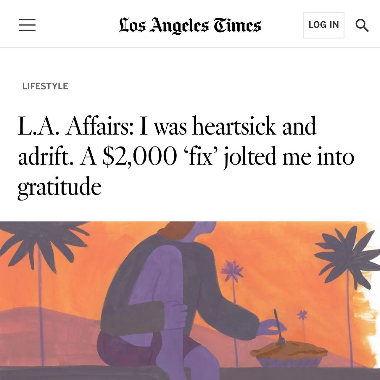 Happy Thanksgiving! 🍁🍁Resharing my piece from the LATimes about my first Tday in Los Angeles 🌴 that ended at a cult meeting. Grateful for my own good company through all these stories and thinking of anyone alone today. ❤️ link in bio and sending 