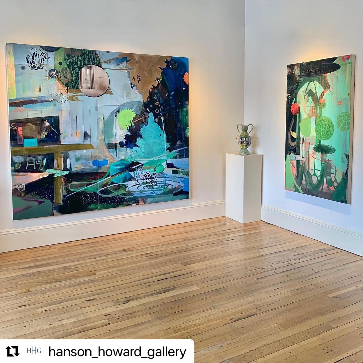 #Repost @hanson_howard_gallery 
・・・
In the Studio :: Emily Somoskey 

As a mixed media artist and painter, Emily's work gives form to the complexity, instability, and enigmatic nature of our lived experiences. Through the use of recognizable structur