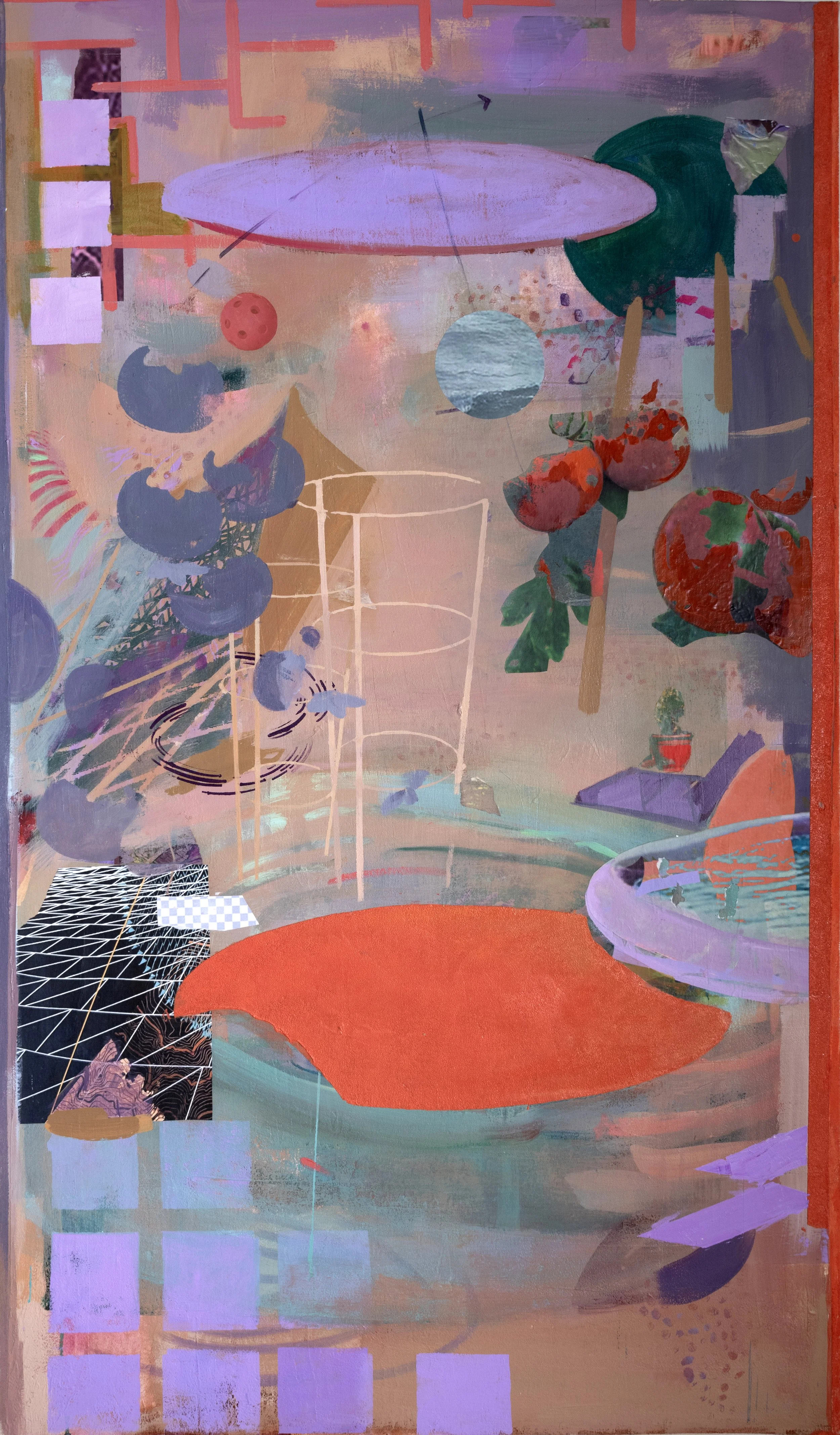 Upholding, 60" x 36", acrylic and collaged digital prints on canvas