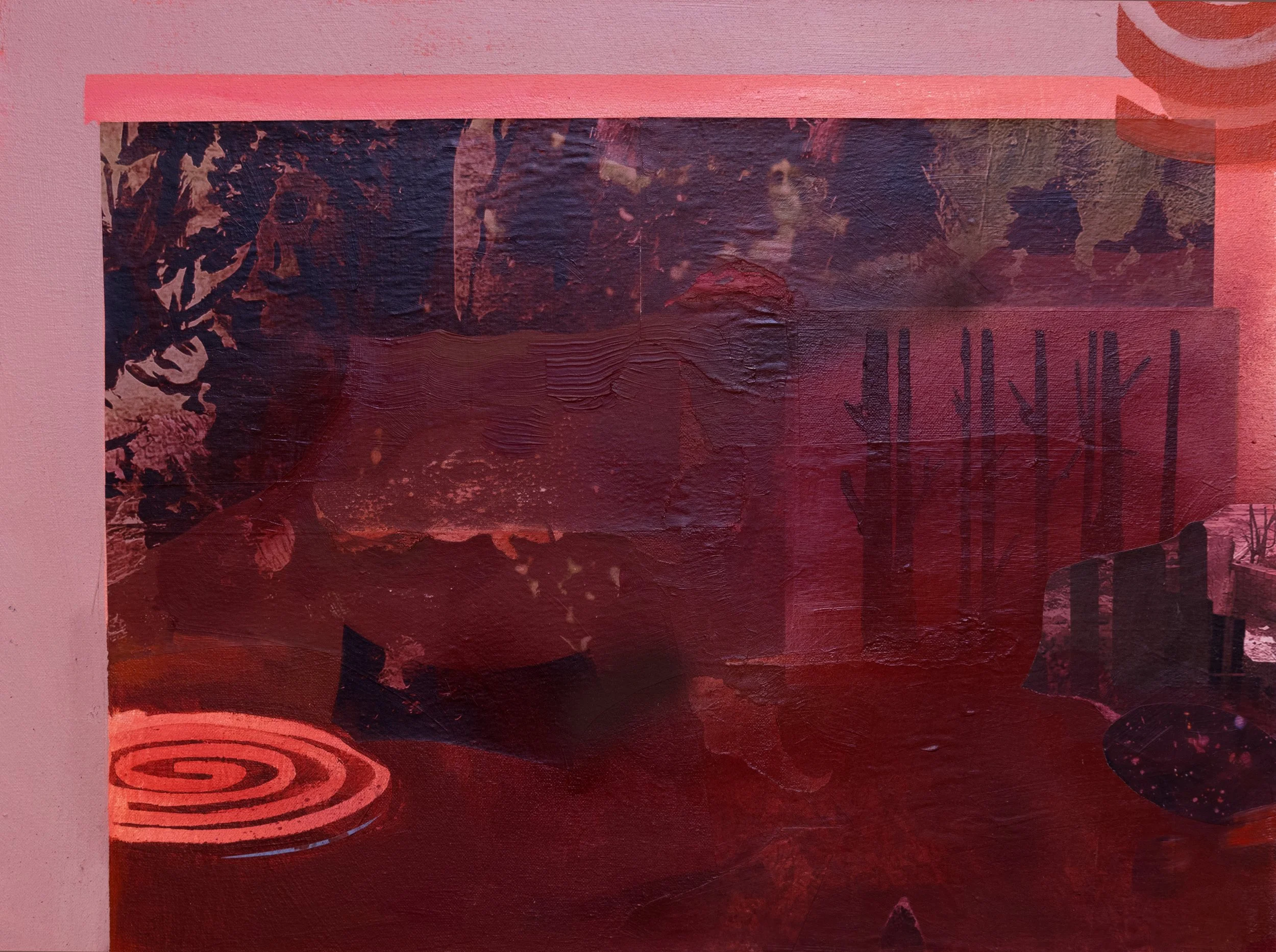 Range, 18" x 24",  acrylic and collaged digital prints on canvas