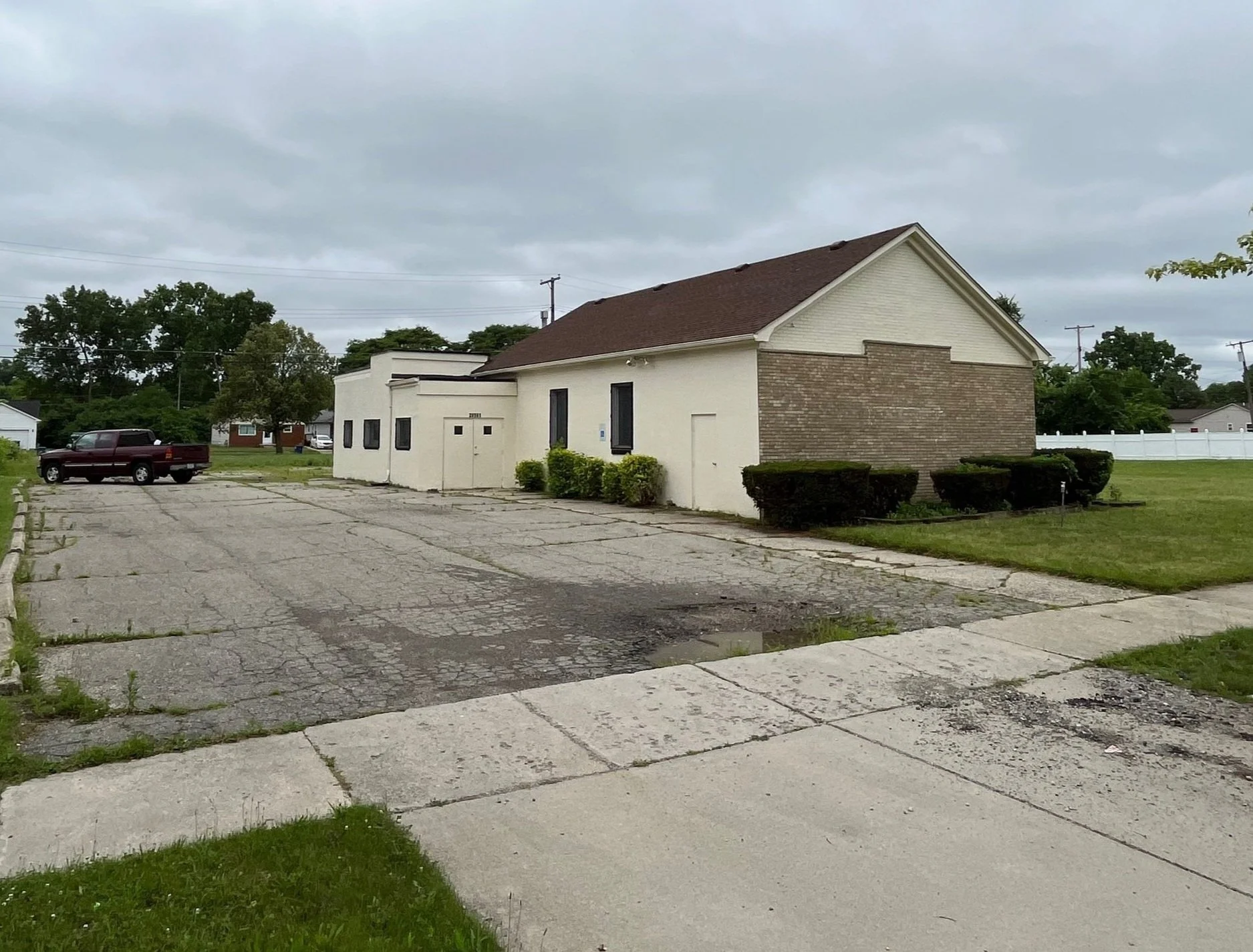 Former King of Kings Christian Center for sale, Westland MI.  Exterior photo of the church