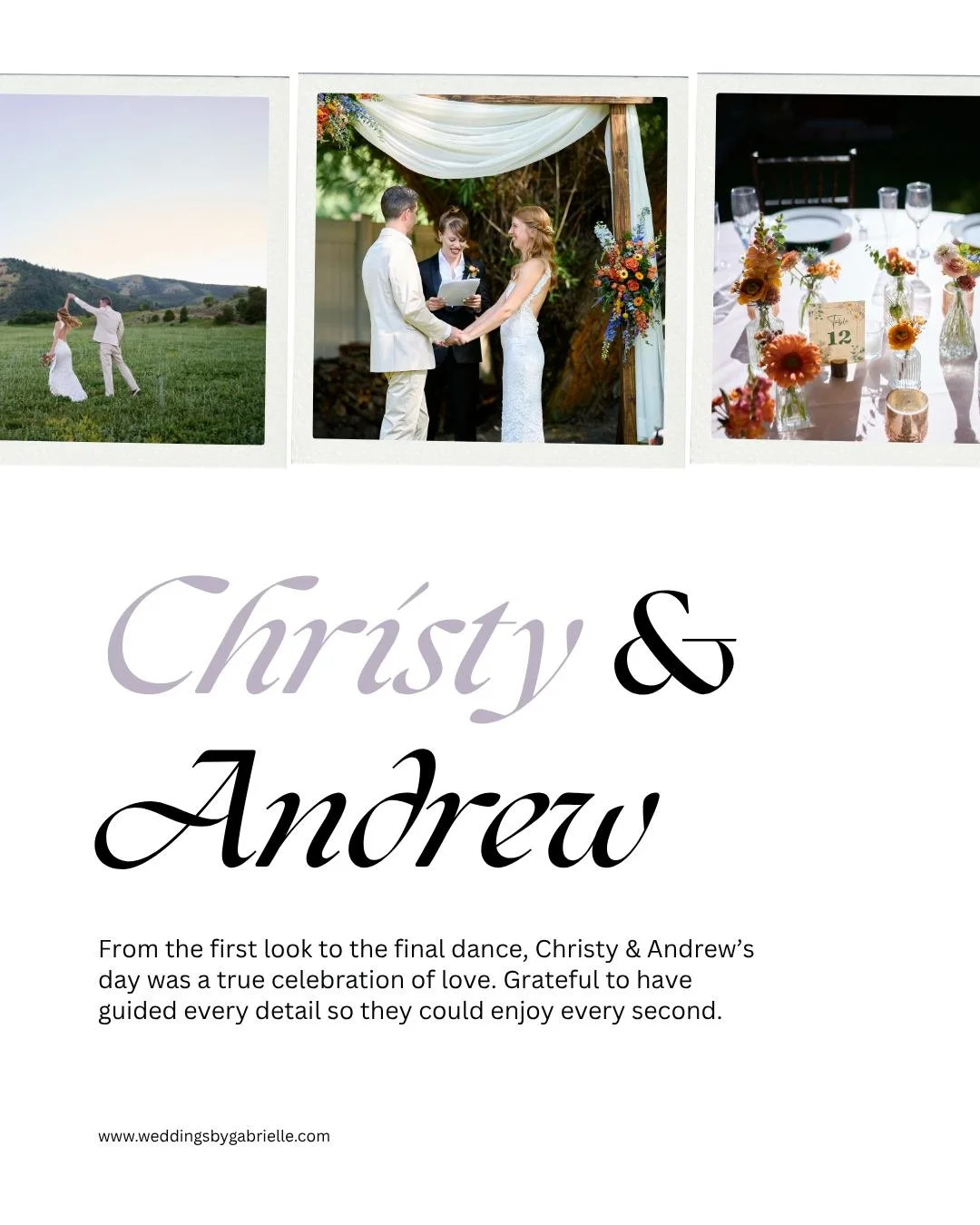 Every love story deserves to be celebrated with joy and intention. 💍 

From Christy &amp; Andrew&rsquo;s first look to their last dance, every moment was carefully planned so they could be fully present in their celebration of love. 

At Weddings by