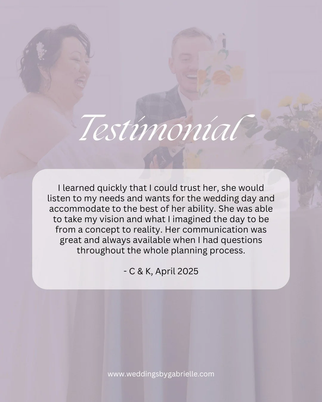 There’s nothing more meaningful than knowing couples feel supported, heard, and completely cared for on their wedding journey. 💍 
C & K’s kind words remind us why personalized planning matters, turning visions into reality with trus