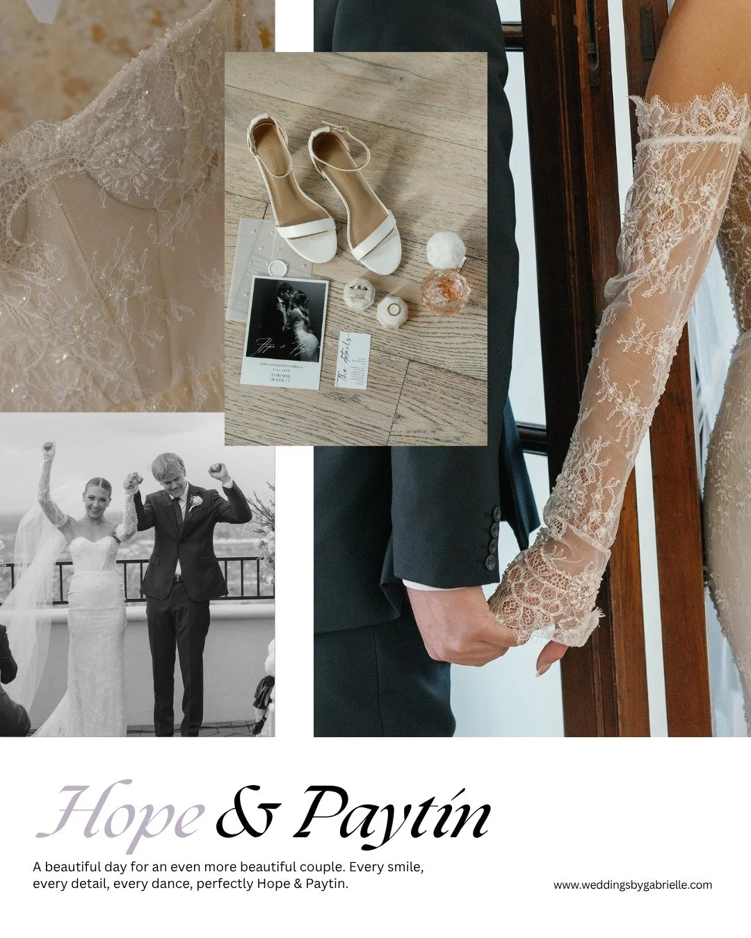 From delicate lace to joyful cheers, every frame tells the story of Hope &amp; Payt&iacute;n&rsquo;s unforgettable day. 

Every moment radiated pure emotion, from the tender vows to the elegant details that reflected their love so effortlessly.

A ce