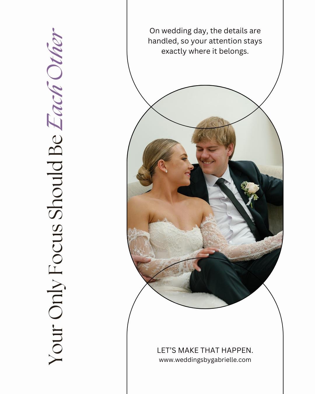 When every detail is expertly managed, your only job is to be present, soak in the joy, and celebrate the love you&rsquo;ve planned for. 

From timelines to final touches, we make sure your wedding day flows effortlessly so you can focus on the momen