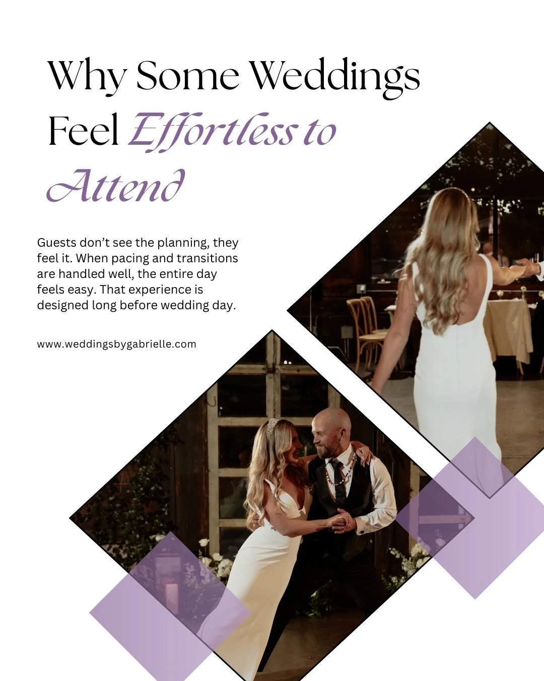 Some weddings feel calm, seamless, and easy to experience because every moment has been intentionally planned long before the day begins. 

Thoughtful pacing, smooth transitions, and clear direction allow guests to stay engaged while couples enjoy th