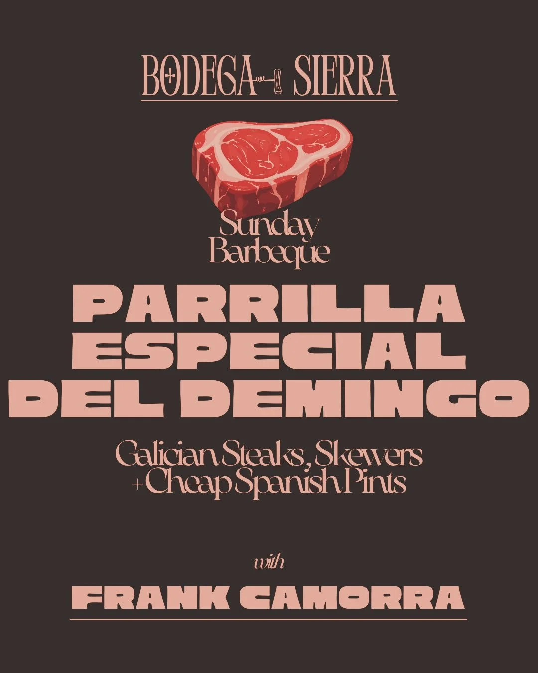 THIS SUNDAY.

With the Monday being a public holiday, this one&rsquo;s a day nighter. 

@frankcamorra is bringing up his outdoor charcoal parrilla and will be flipping the biggest and best steaks we&rsquo;ve had @piperstwineco 

@vintagebeefco Galici