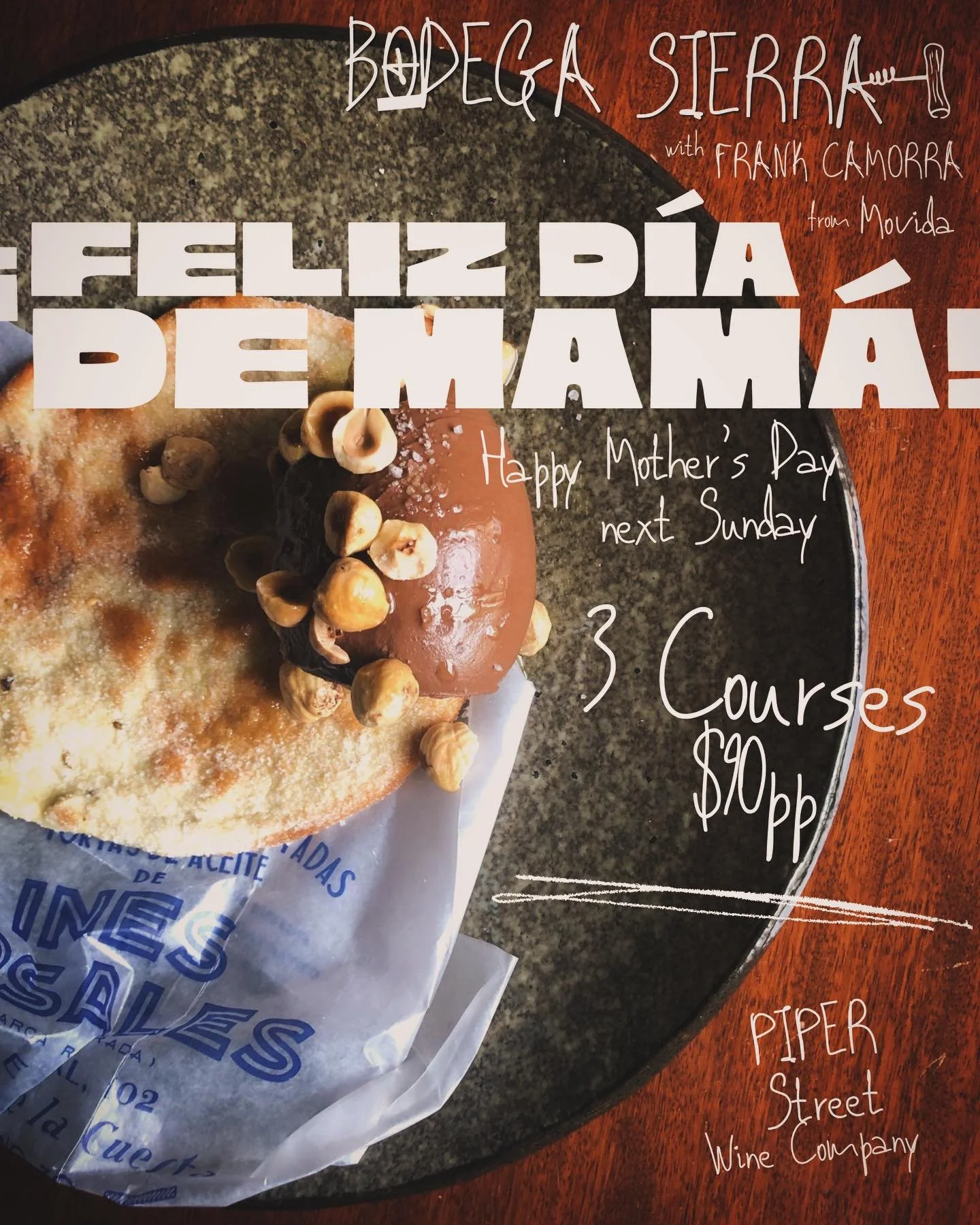 Madre/Mam&aacute; -  Mother/Mum

Treat yours by bringing her to ours next Sunday the 10th of May.

$90pp - A delicious three course set menu lunch are offered for all reservations.

&iexcl;Feliz d&iacute;a de Mam&aacute;!