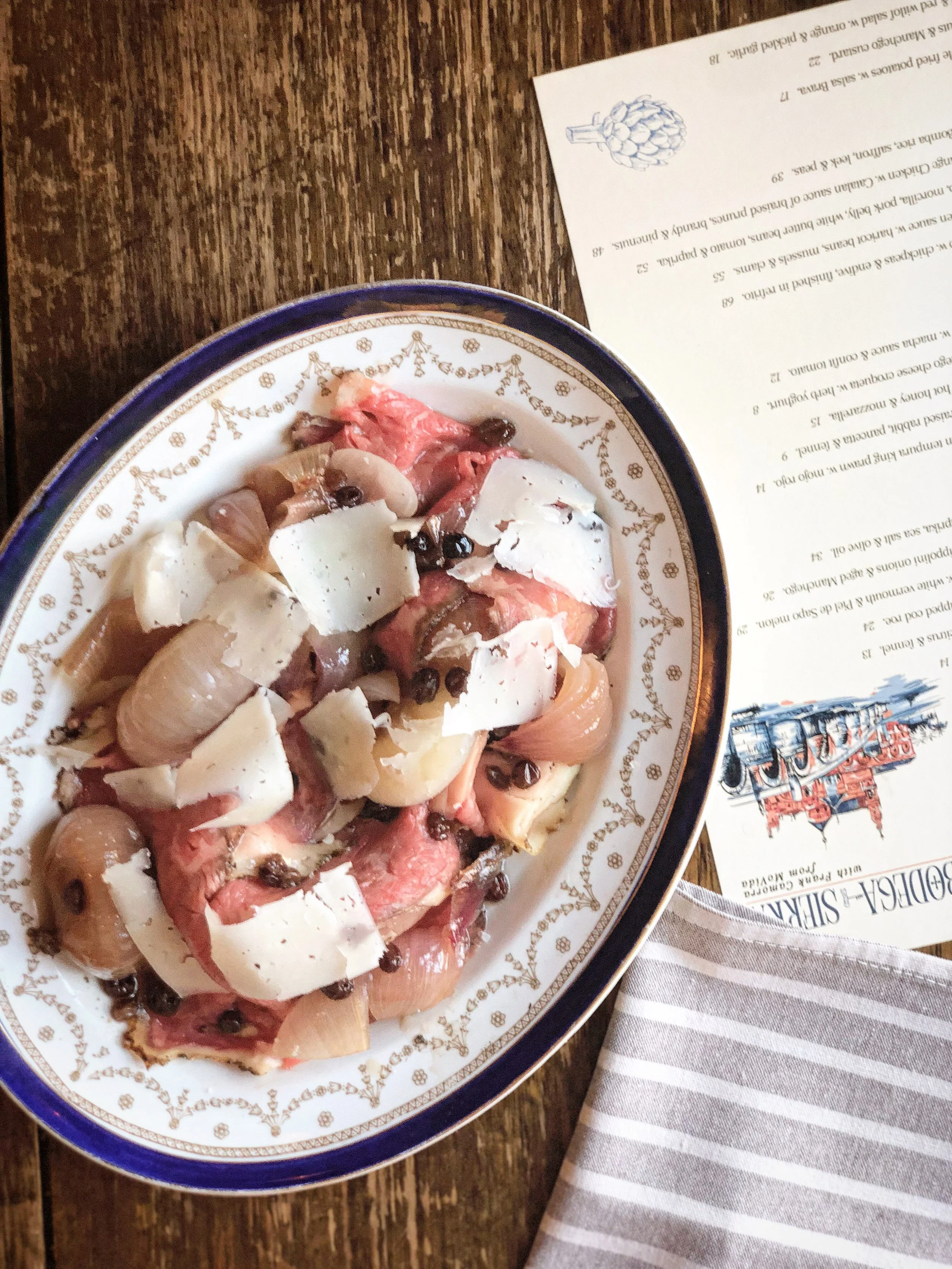 PRIMAVERA / Spring

New dishes gracing tables as we start our new Spring menu this week.

BUEY CRUDO

Rare Vintage Beef Co. striploin thinly sliced with agridulce cippolini onions, currants and aged Manchego.

Simple and delicious.

Book online or ca