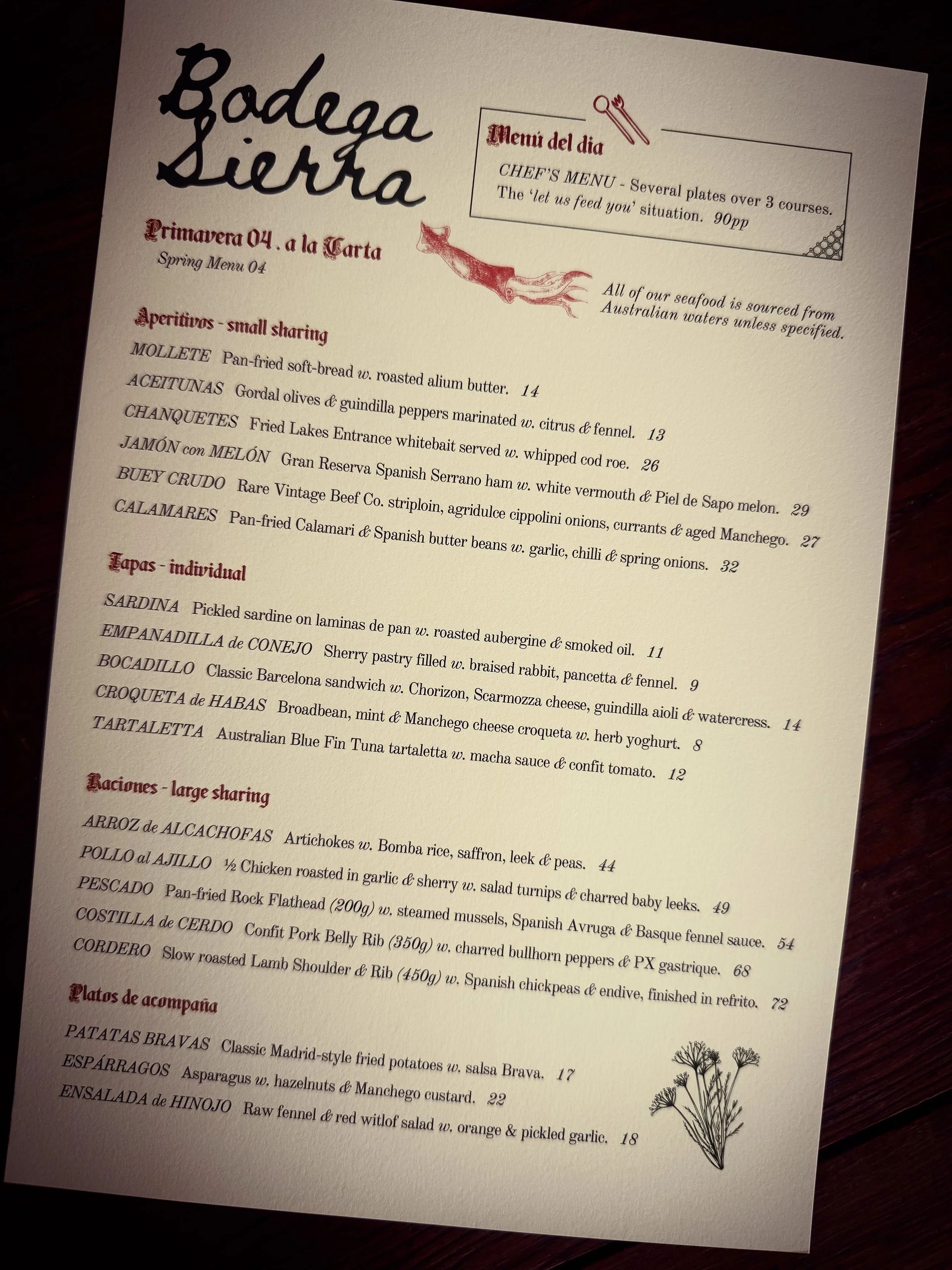 &Agrave; la Carta Spring menu update!

A few new things to get us through this lovely Spring we&rsquo;re having..

BODEGA SIERRA
with @frankcamorra from @movidamelb 
@piperstwineco in #kyneton 

Thursday-Sunday