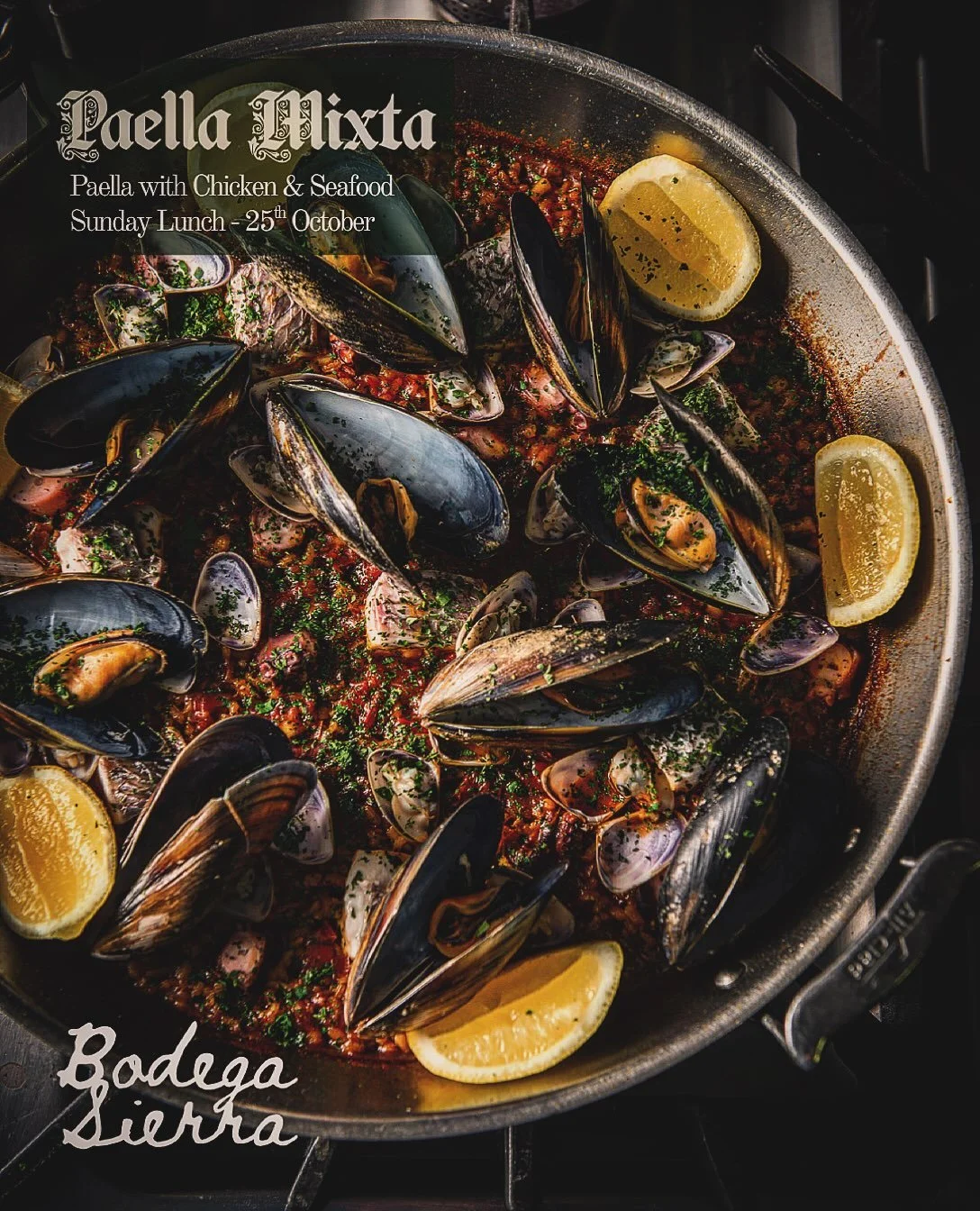 This Sunday, 25th October.

Join us this Sunday for what quite possibly might be the second last Paella of the year.
We&rsquo;ve had a lot of fun exploring signature rice dishes from across different regions of Spain but all good things must come to 