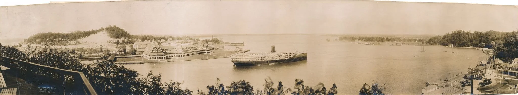 A Great Lakes Cruise Ship on Lake Macatawa; Macatawa, Michigan, 1900; Photo by The Camera Shop, Grand Rapids, MI.; Courtesy of Lois Jesiek Kayes Collection, Historic Ottawa Beach Society. 