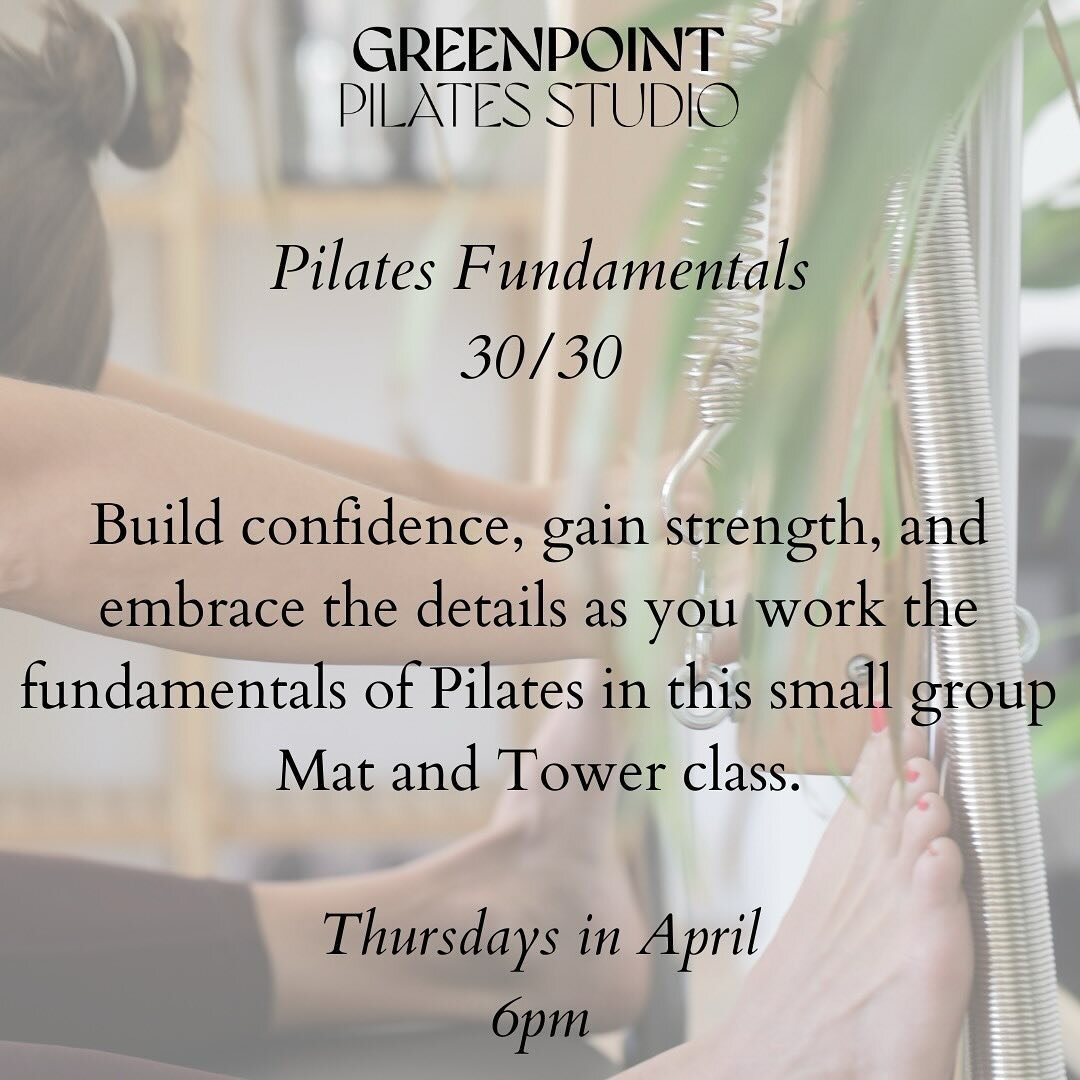 Say hello to our new series 
💫 Pilates Fundamentals 💫 

New to Pilates, and not sure where to start?
Start here, with a small group class (3 people only!) designed to get you started off in your Pilates journey with confidence!

Thursdays at 6pm
Pi