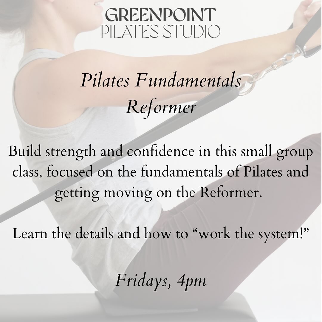 Say hello to this addition to our new series 
💫 Pilates Fundamentals 💫 

New to Pilates, and not sure where to begin with group classes?

Start here, with a small group class (3 people only!) designed to get you started off on your Pilates journey 