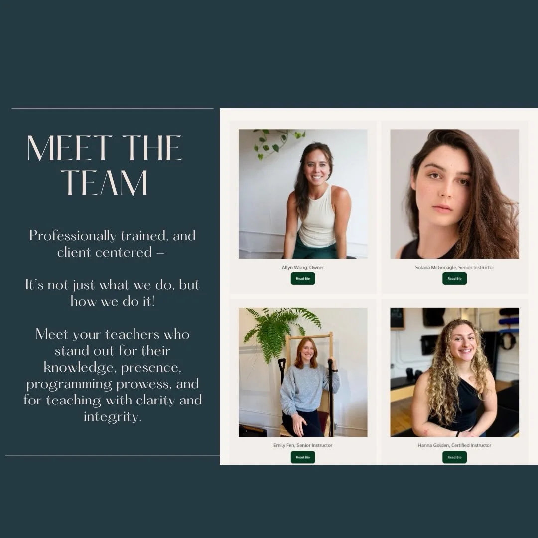 Oh, how to capture the essence of this team?!

It&rsquo;s impossible!

You&rsquo;ll just have to go to our website to see all of our credentials, but know this - we&rsquo;re your friendly neighborhood Pilates magicians here to help you feel great in 