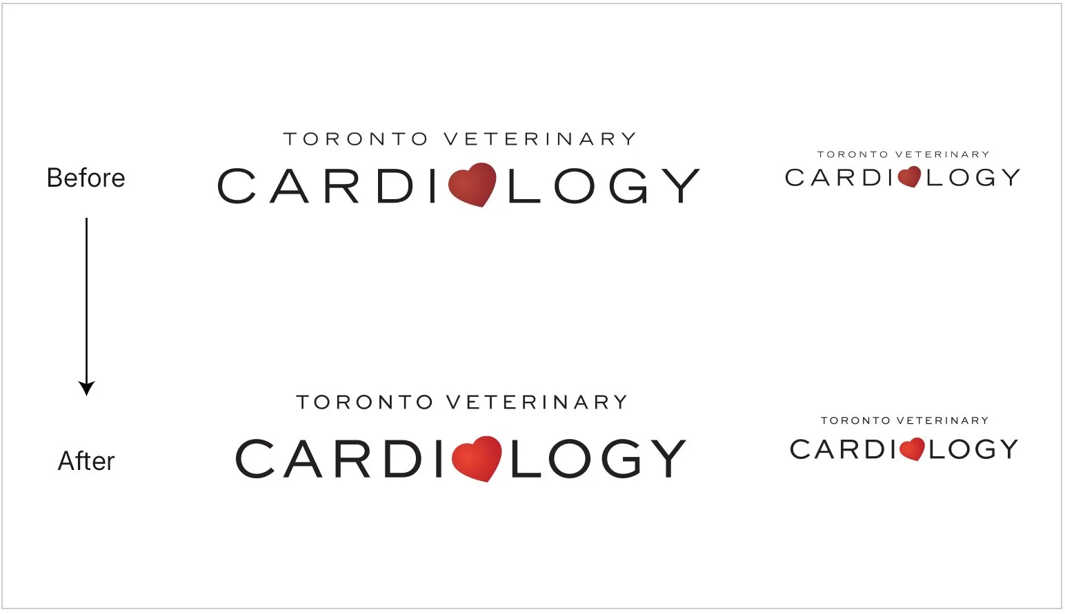 Before and after logo comparison showing a modern brand refresh.