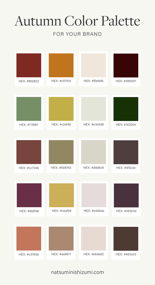 5 Autumn Color Palette Ideas for Your Brand — Natsumi Nishizumi Design
