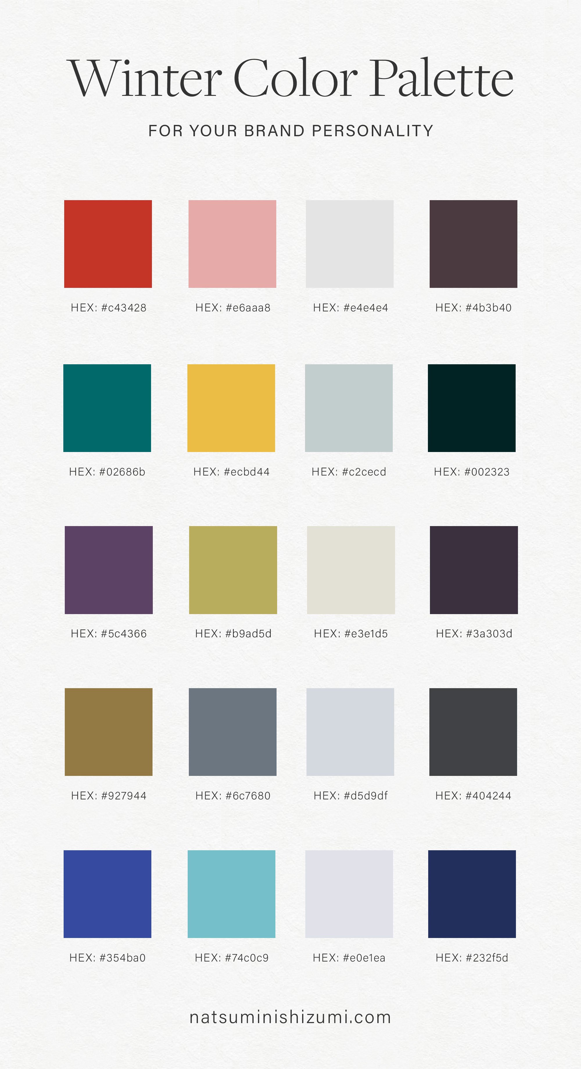 Winter Color Palette Ideas for Your Brand Personality — Natsumi ...