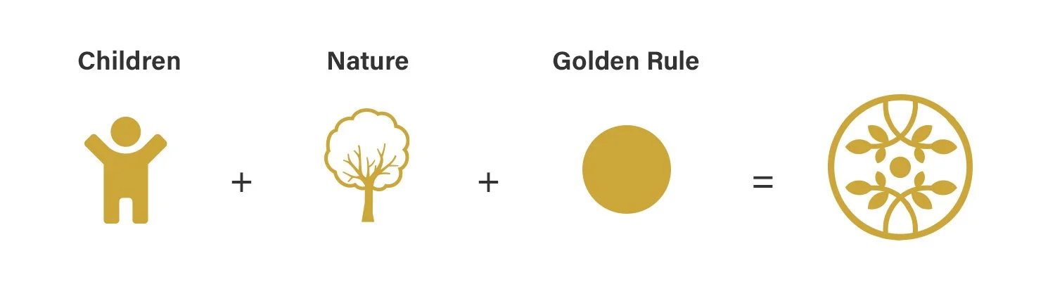 Logo mark incorporating key brand elements for a cohesive preschool brand identity