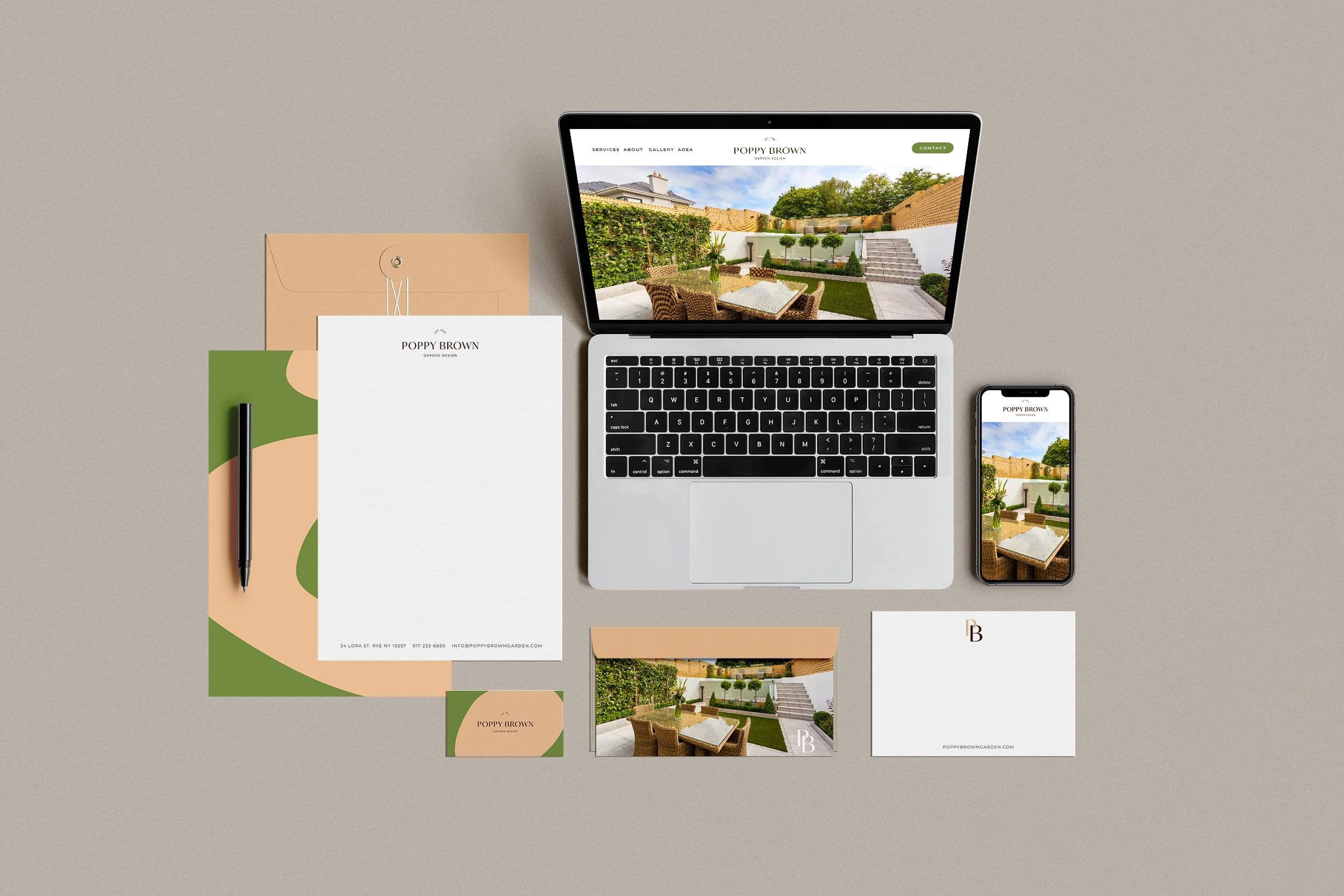Showcase brand identity design for gardening company as an example