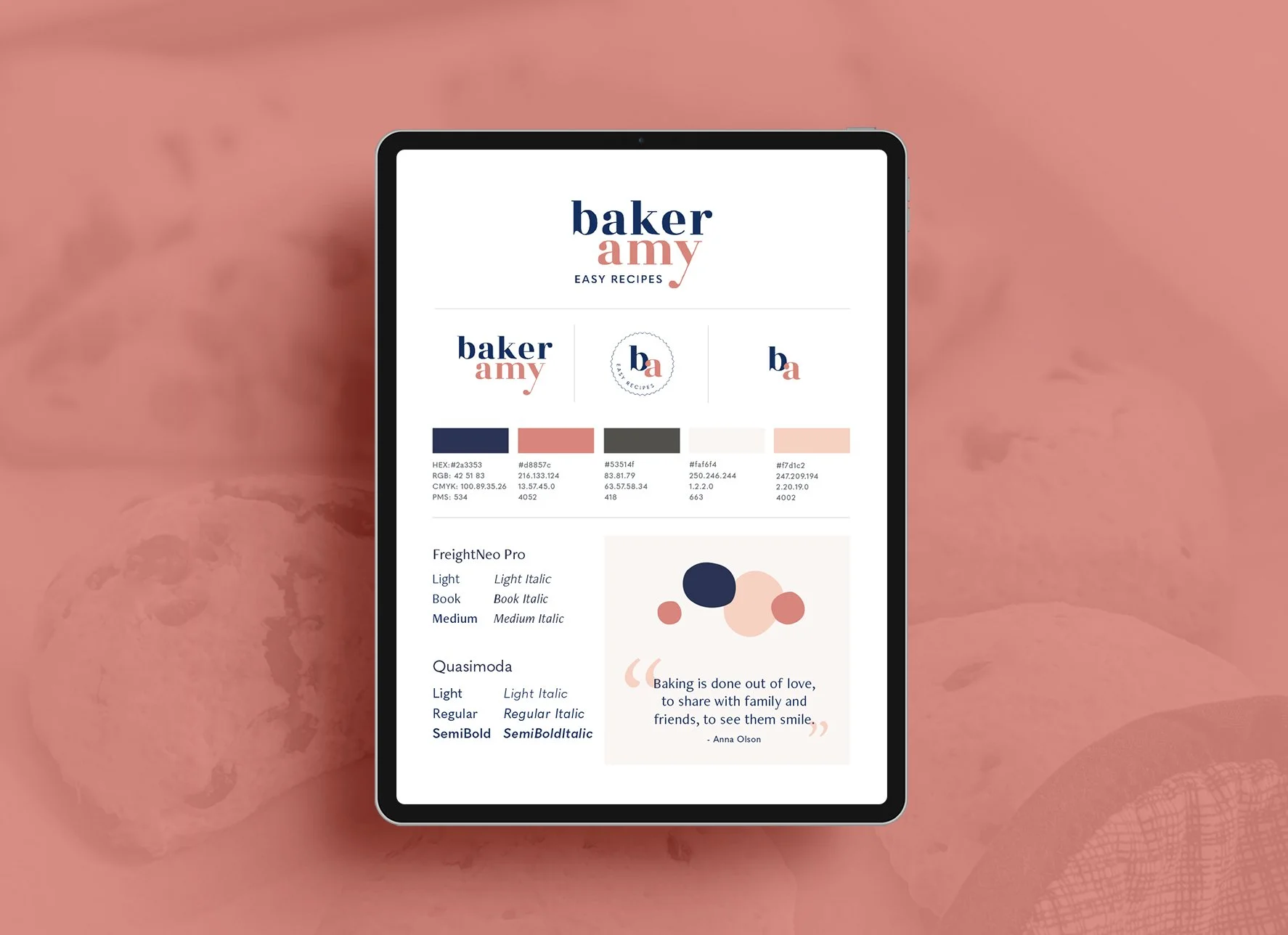 Example of a single-page brand style guide showcasing logo variations, color palette, typography, and design elements for a cohesive brand identity