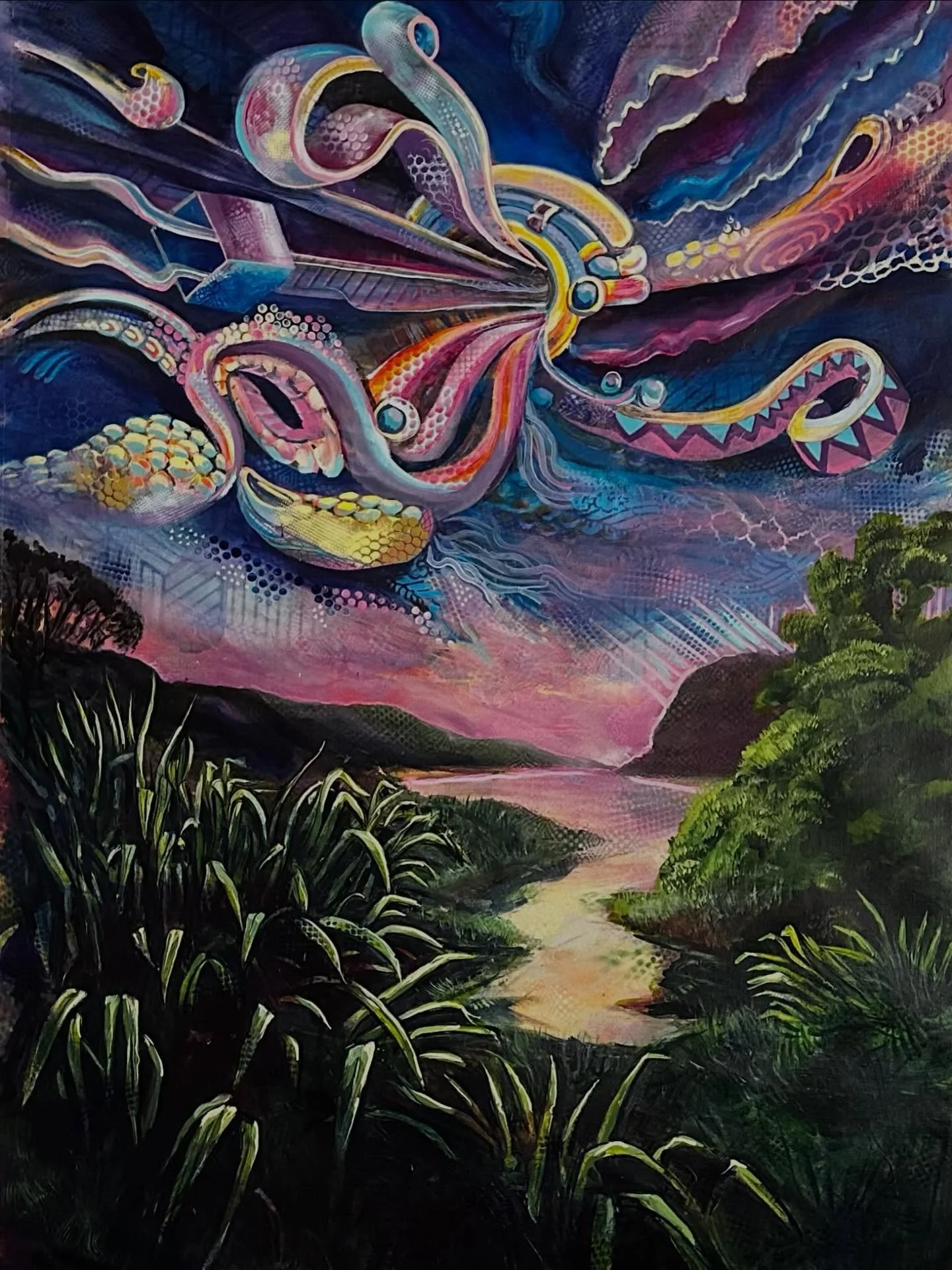 New painting. This one took a long time. It started as an experiment in mid 25, then stalled, and sat on the shelf for months. When I picked it up again at the end of December, I didn&rsquo;t try to &ldquo;fix&rdquo; it. Because it began as an experi