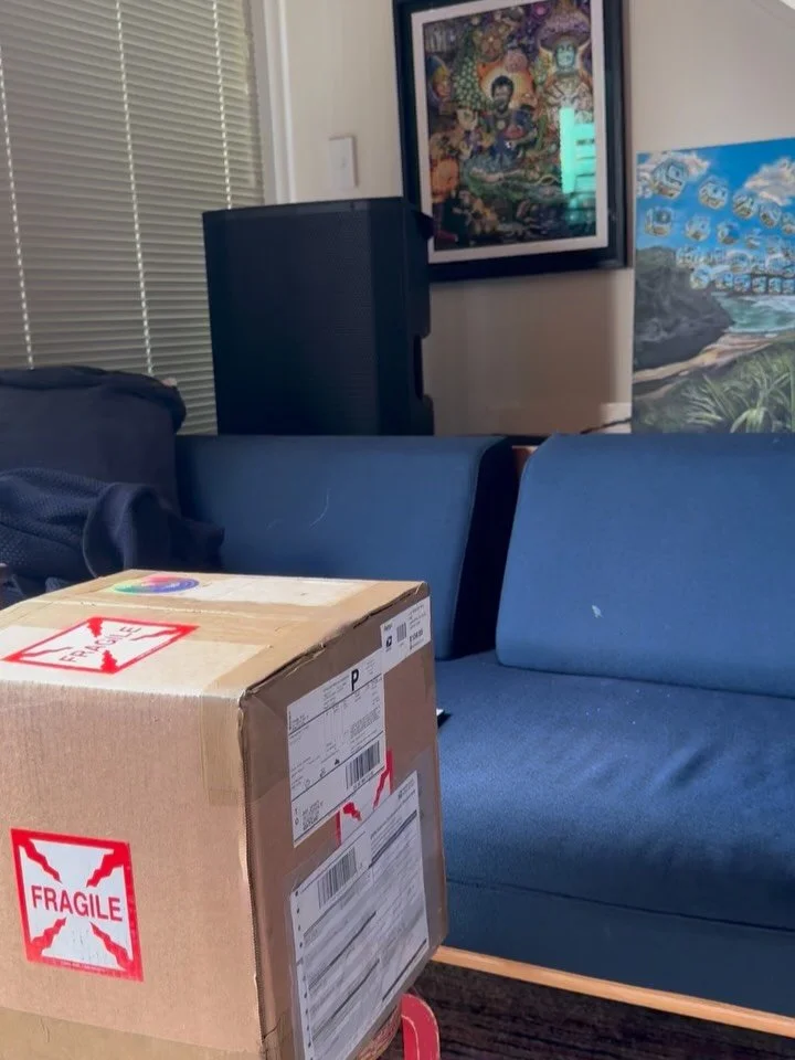 Vision Crystal Prayer Wheel by Alex Grey and Allyson Grey - unboxing.  I loved seeing Alex working in this at COSM. The sculpture was still in development, and it came out late one evening. Alex spun it, talked about the finish and how aspects of the