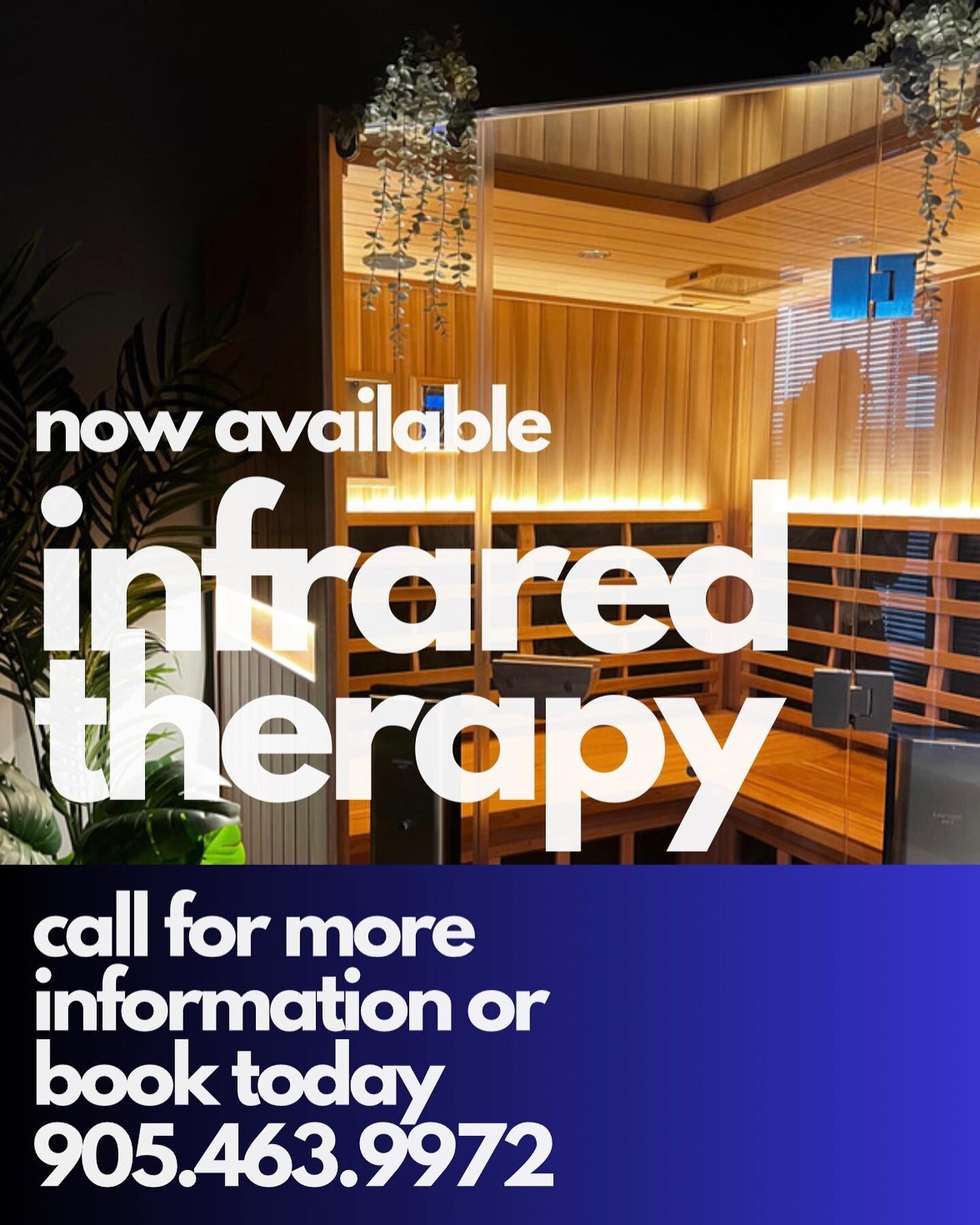 Need better sleep? Want to relieve muscle soreness? Are you looking for something to support an active lifestyle? Try our new infrared therapy. To learn more about your appointment options or book today, contact us now!
