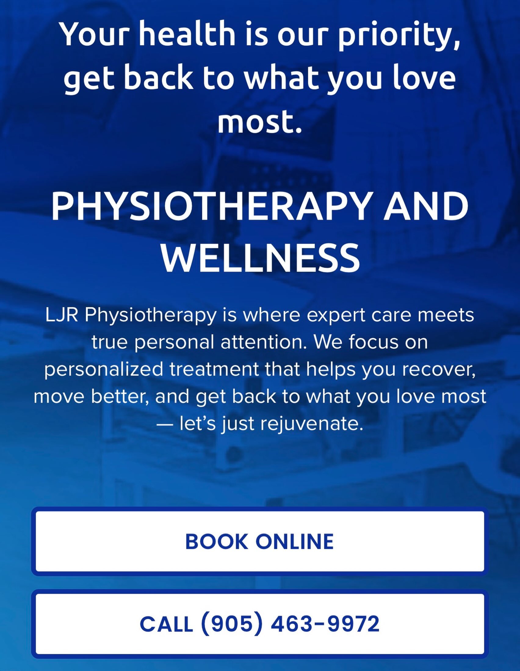 Booking your next session just got simpler! 📱✨

We have refreshed our website to make scheduling appointments directly from your mobile device easier than ever.

Head over to the link in our bio (or visit www.ljrphysio.ca) to check out our updated c
